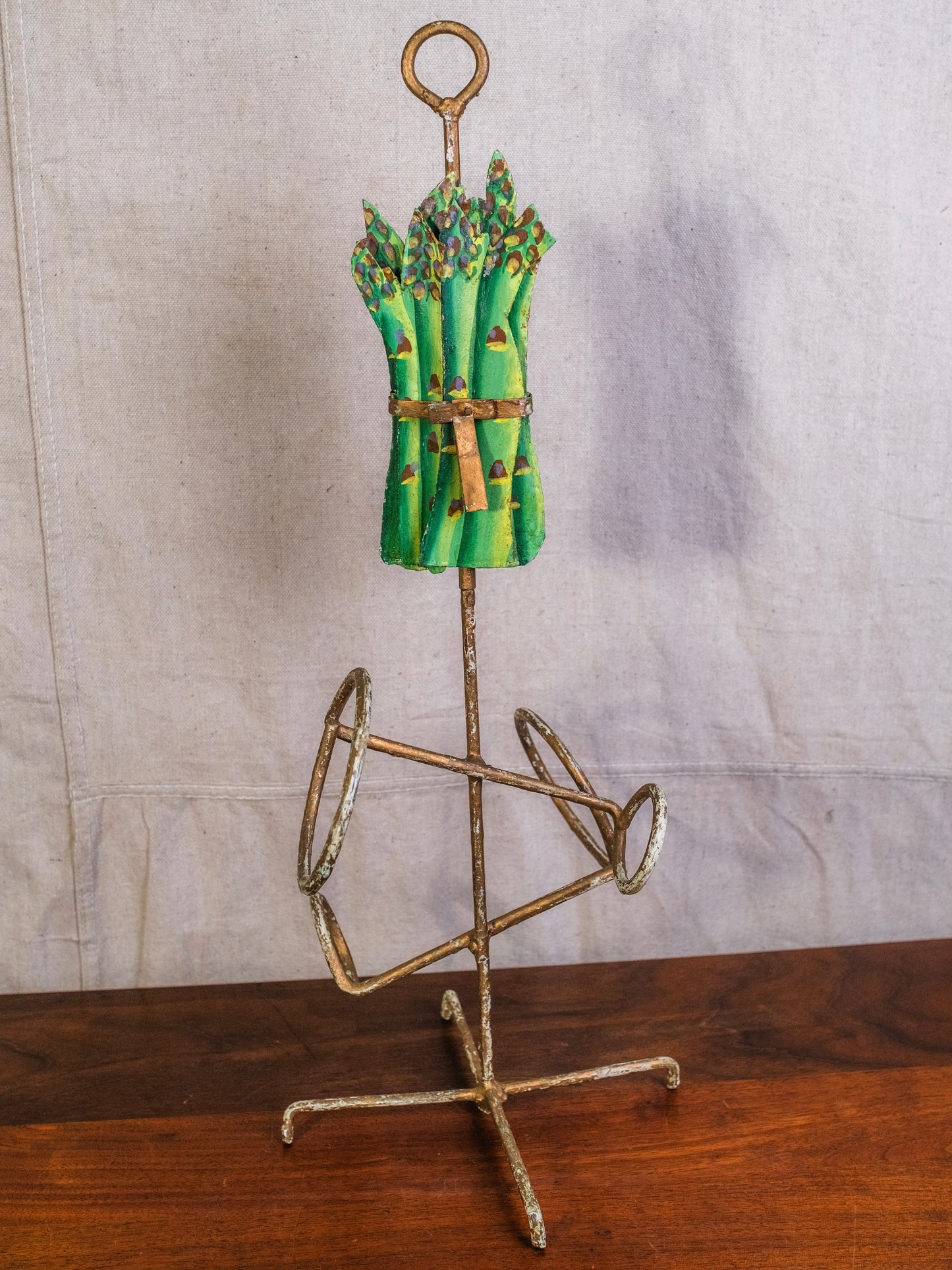 Vintage Metal Asparagus Wine Bottle Holder