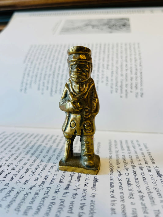 Vintage Brass Peg Leg Sea Captain Figurine