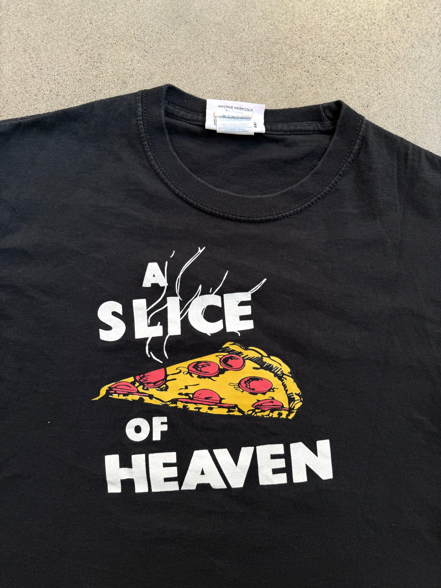 Vintage 1990s "A Slice of Heaven" Mystic Pizza Movie Graphic Tee | Medium