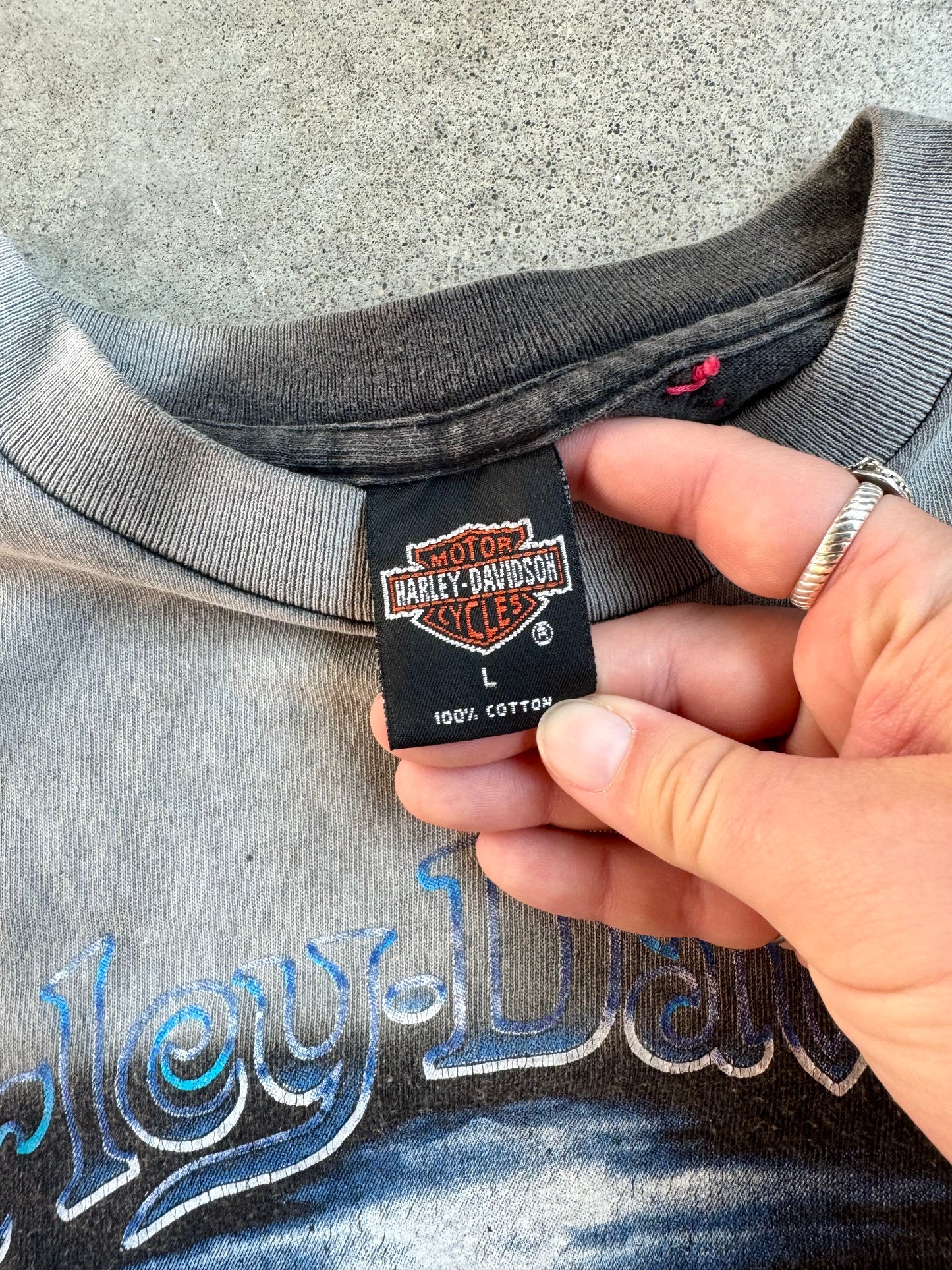 Vintage 1990s Harley Davidson “Wild at Heart” A.D. Farrow Columbus Distressed Graphic Tee | Large