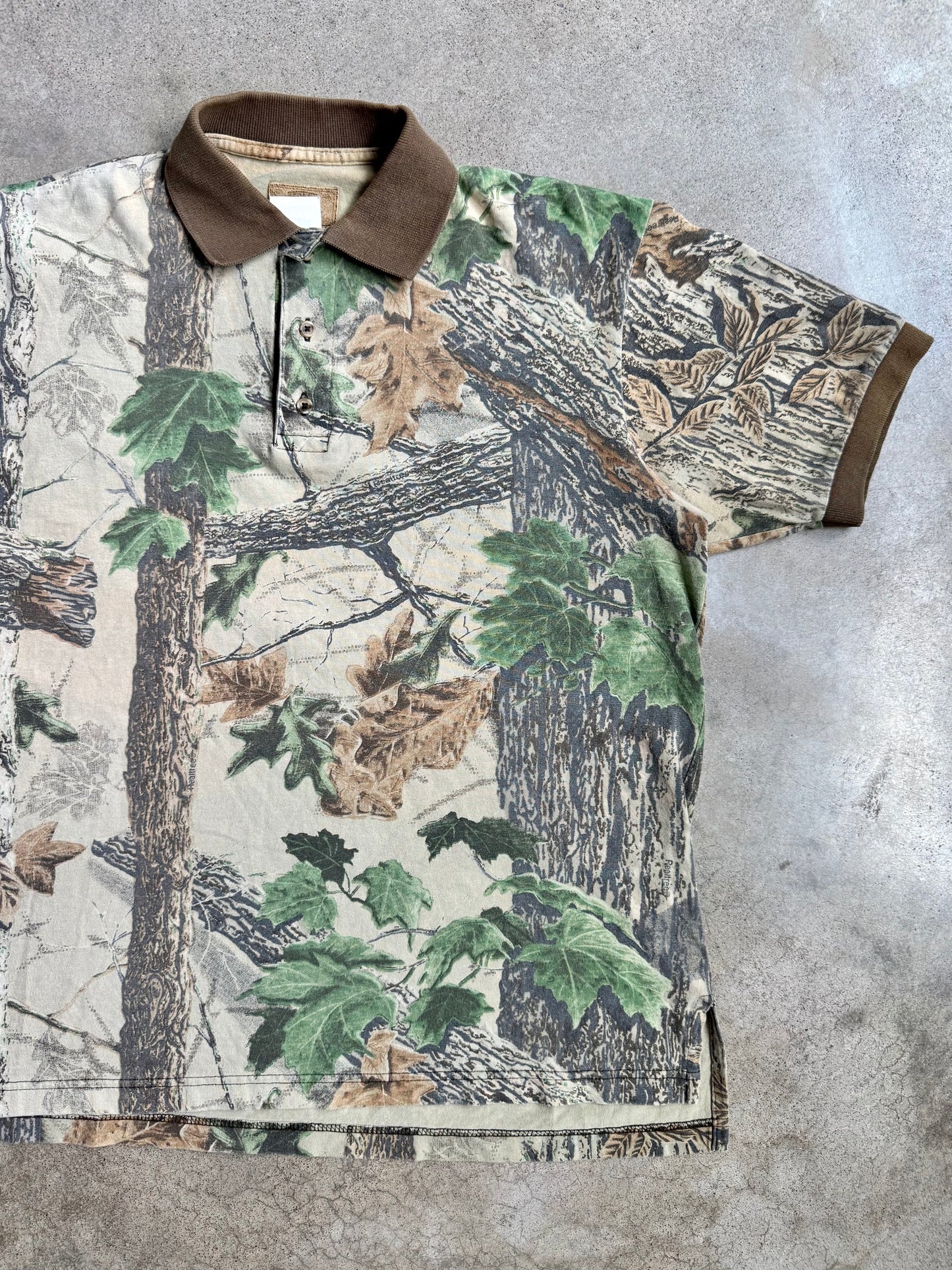 Vintage 1990s Duxback Realtree Camo Polo Shirt | Large