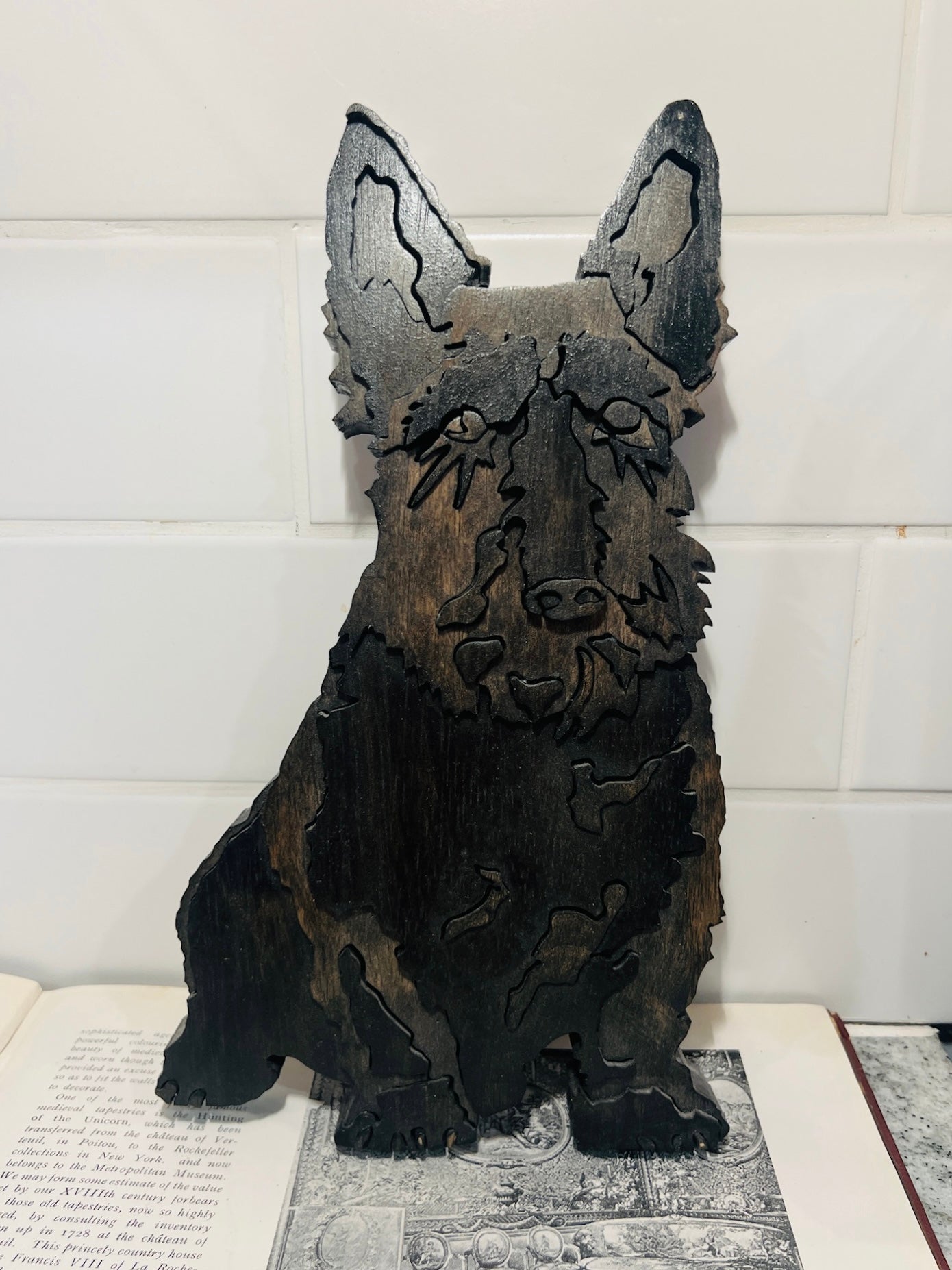 Vintage Wooden Scottie Dog Wall Art