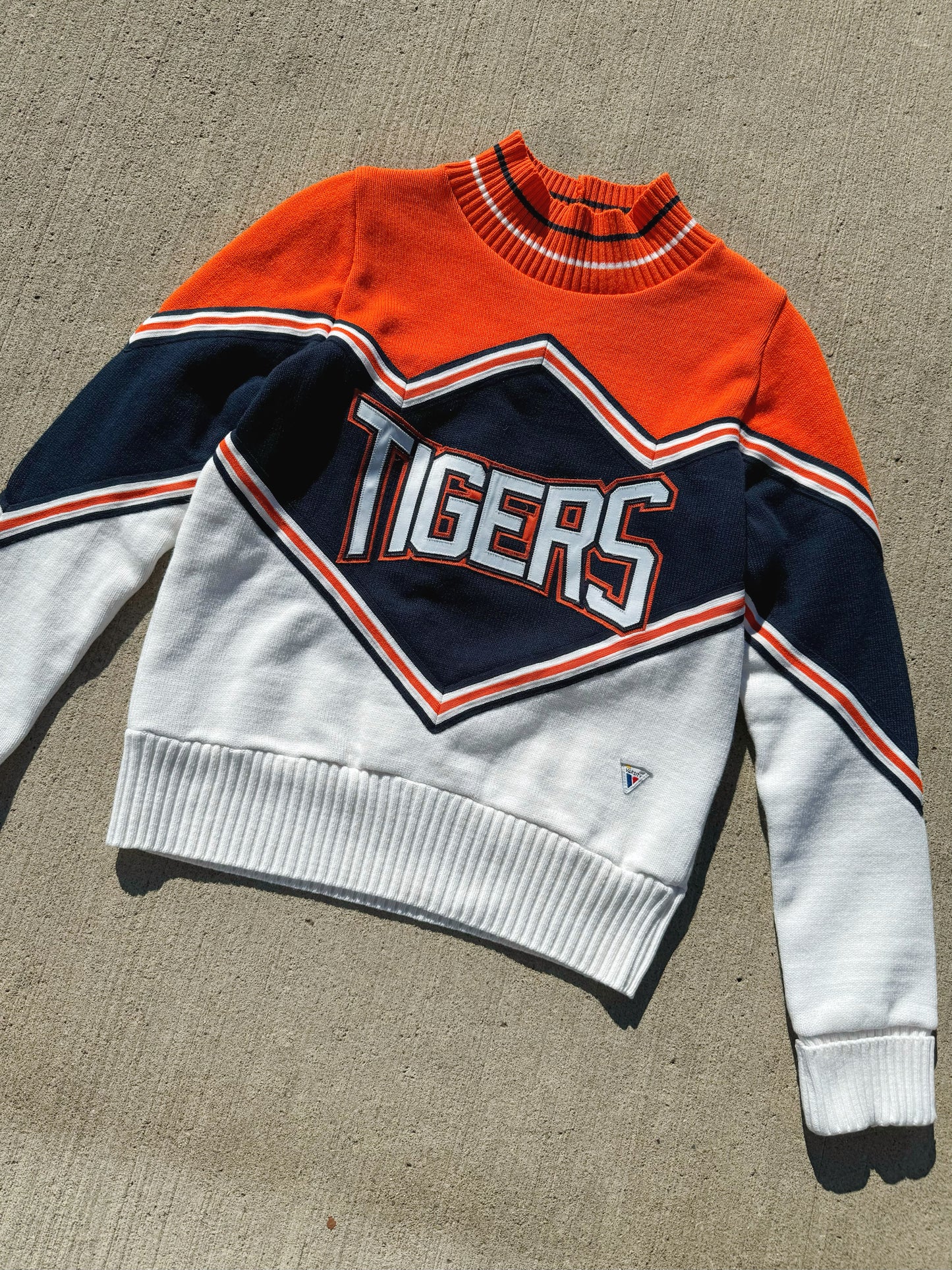 Vintage 1980s/90s Varsity Tigers Cheer Sweater | Medium