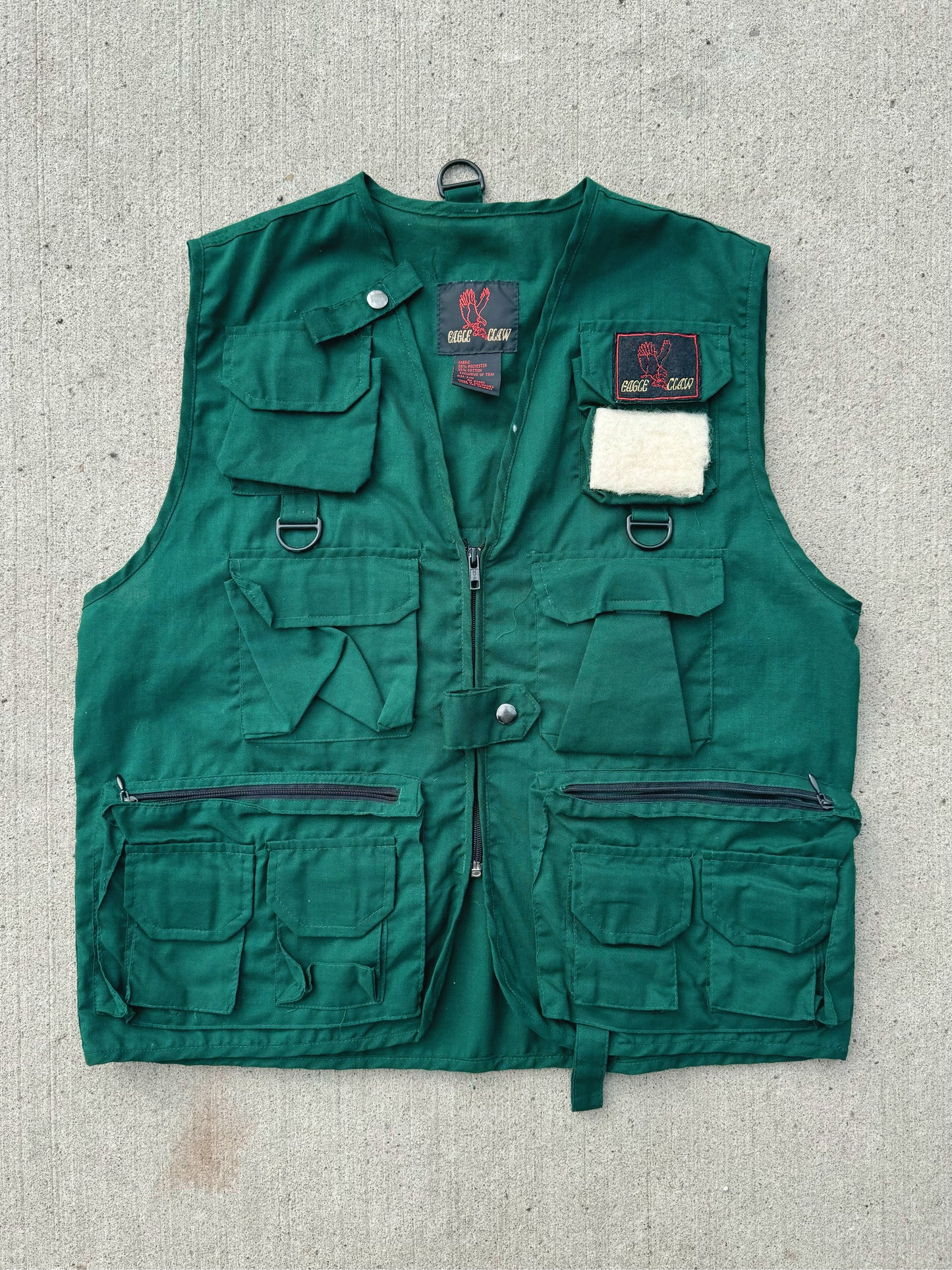 Vintage Eagle Claw Green Fishing Utility Vest | S/M