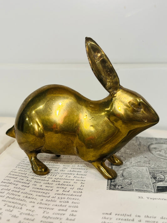 Vintage Brass Rabbit Figurine