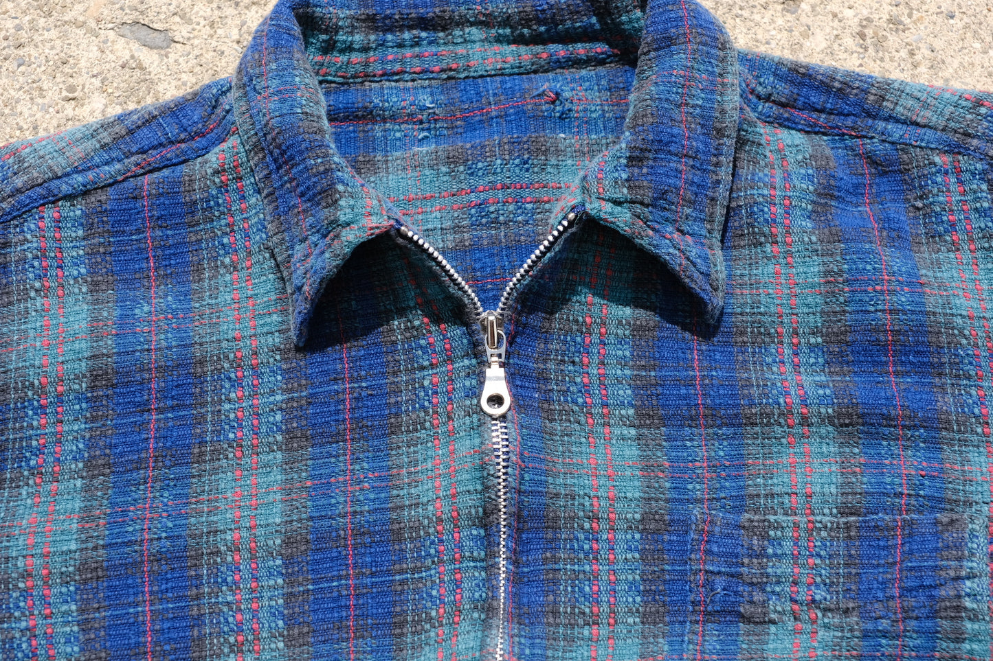 Vintage 80's Cropped Blue Plaid Jacket