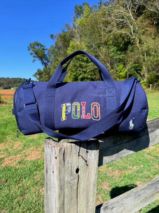 Polo Ralph Lauren Navy Blue Embroidered Duffle Bag