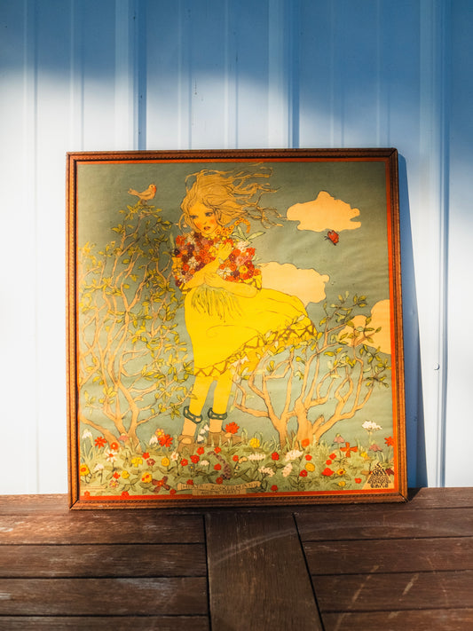 1920s Framed Franz Cizek "Herta Zuckermann" Lithograph Artwork