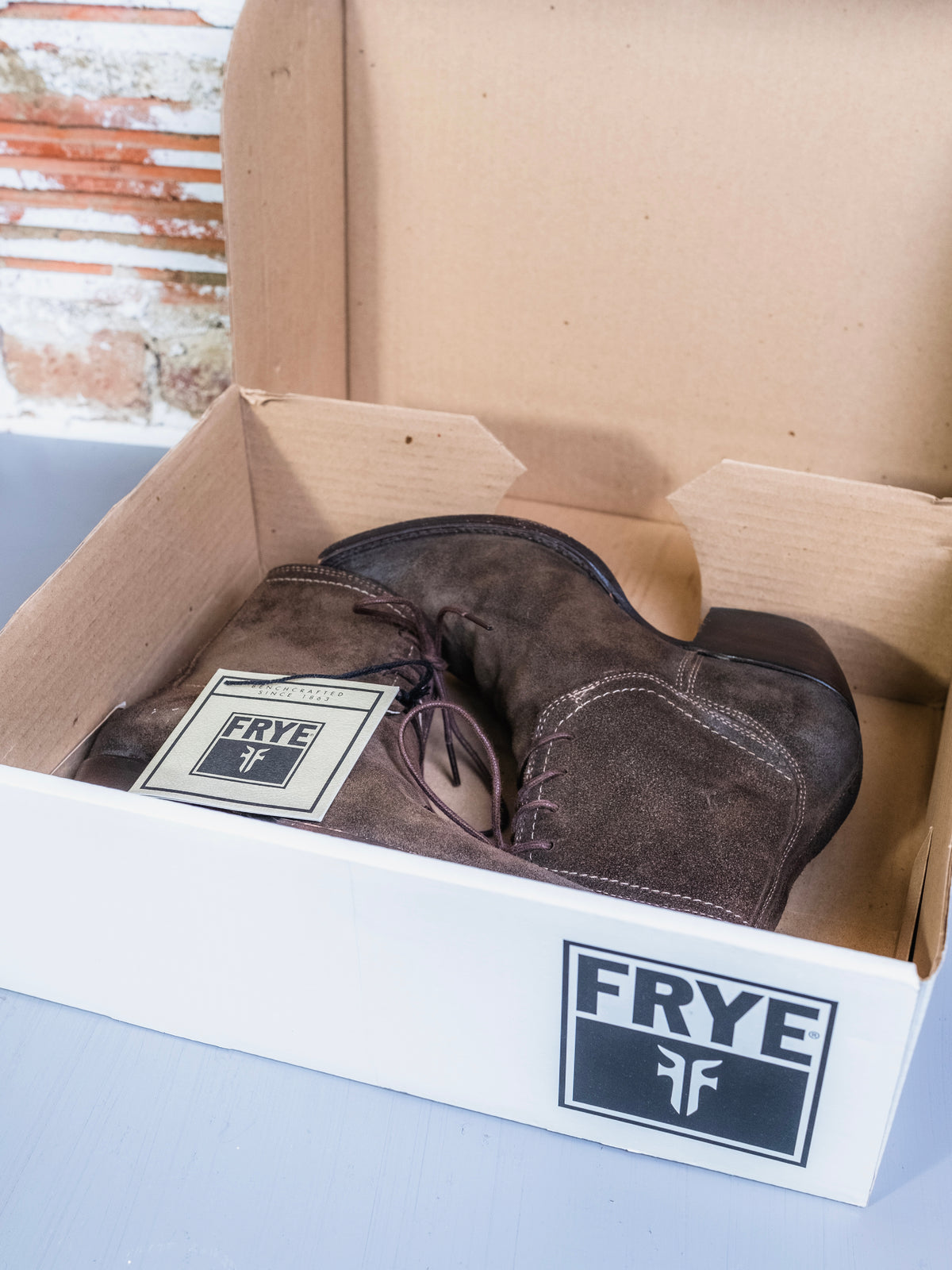 Frye Sacha Chukka Brown Suede Heeled Ankle Boots | Women’s 7