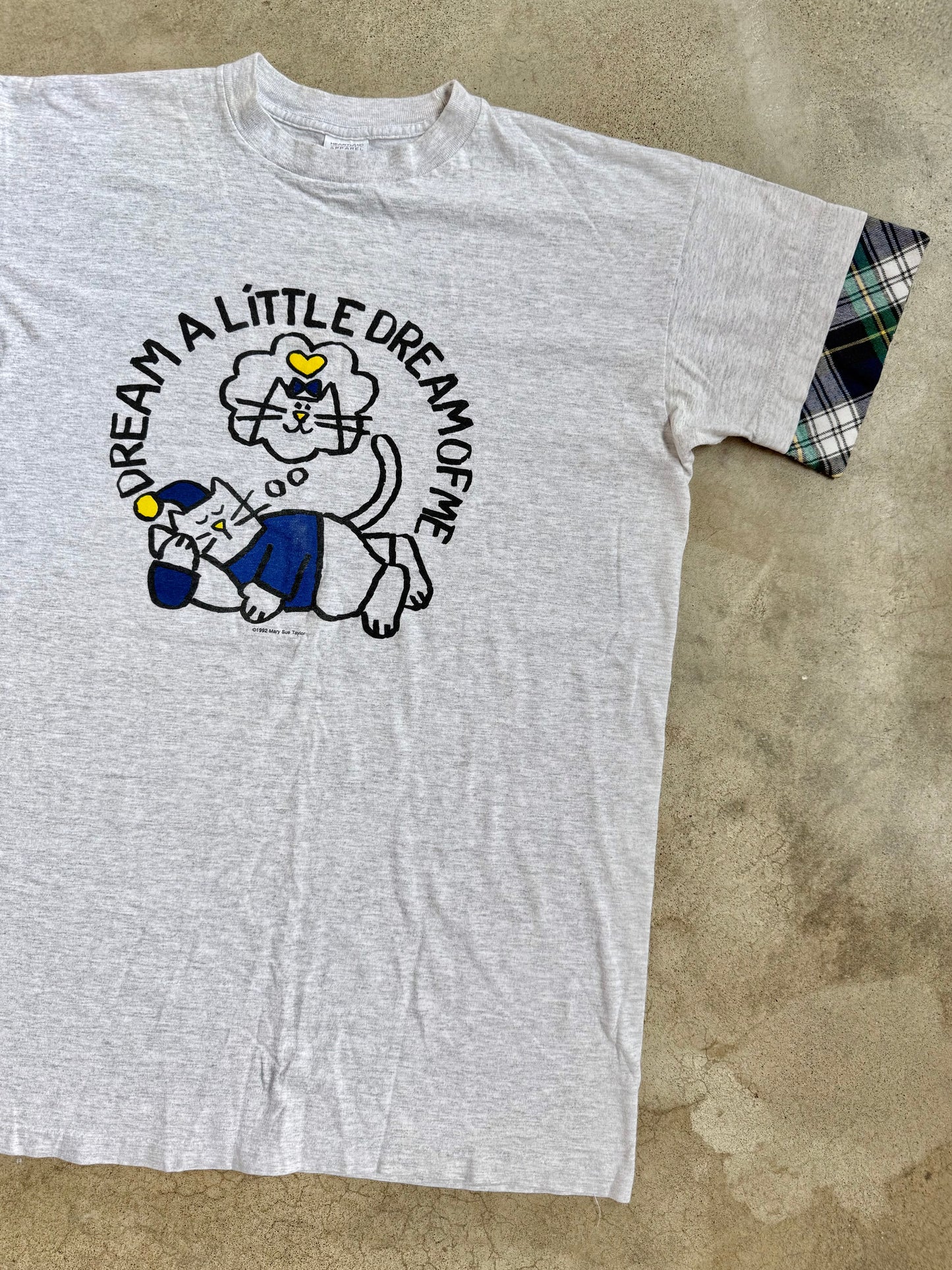 Vintage 1992 Mary Sue Taylor "Dream A Little Dream..." Cat Sleep Tee | One Size
