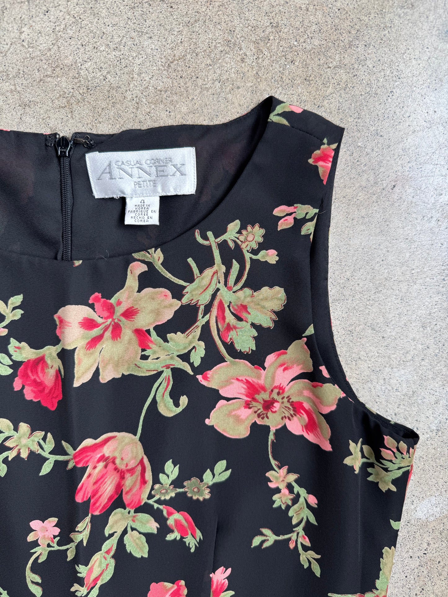 Vintage 1990s Casual Corner Annex Floral Maxi Dress | Small