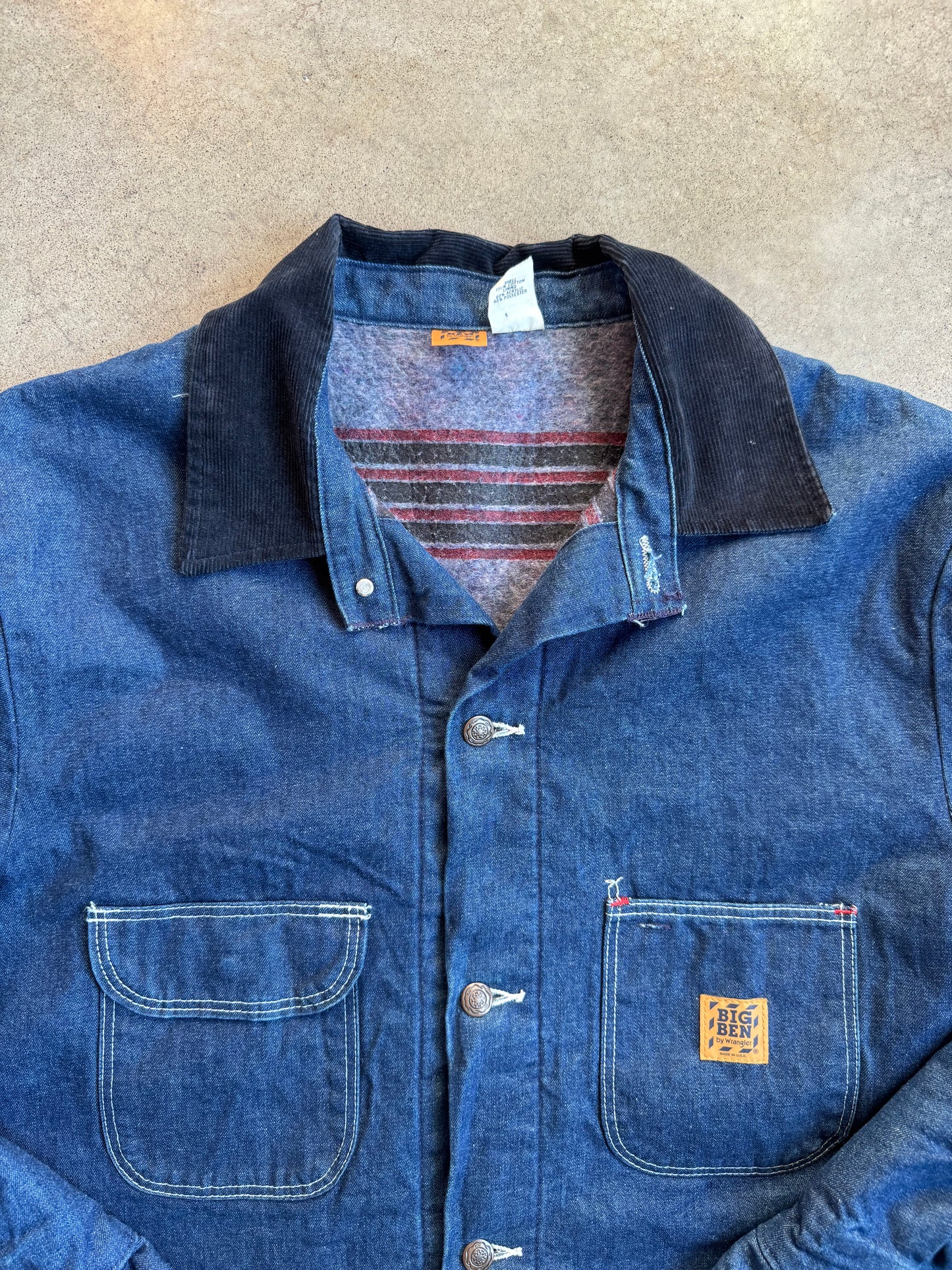 Vintage 1980s Wrangler Big Ben Blanket-Lined Denim Chore Coat | 44