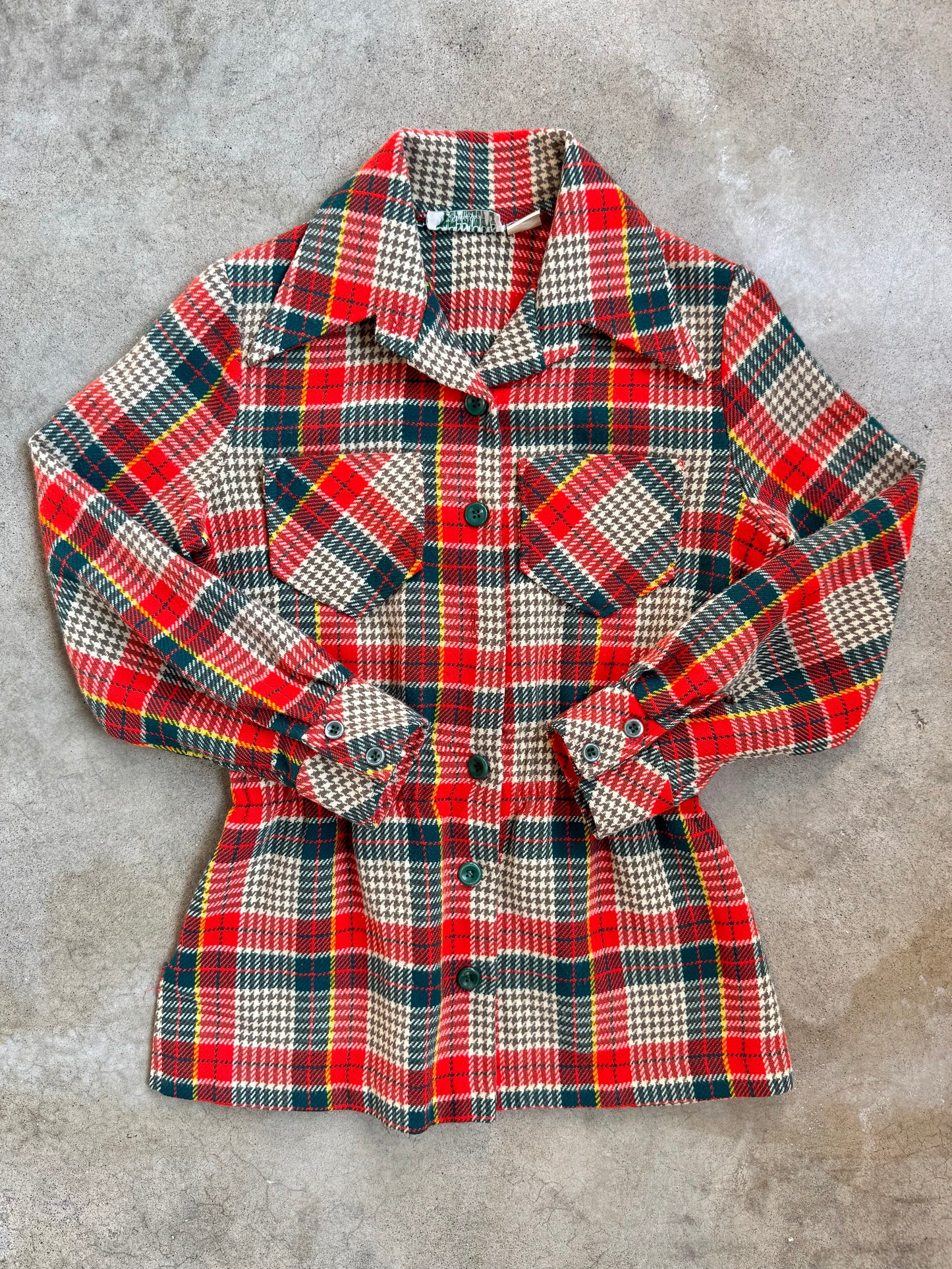 Vintage 1970s Grassroots by Ship ‘N Shore Plaid Wool-Blend Jacket | Medium