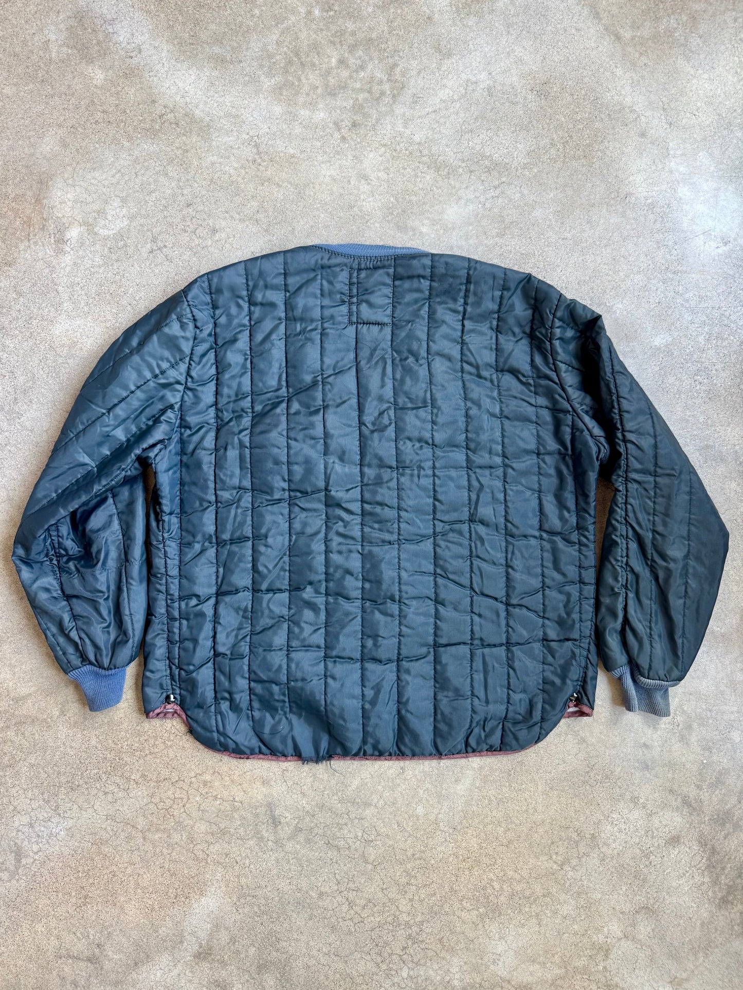 Vintage 1980s Antler Blue Zip-Up Quilted Liner Jacket | Large