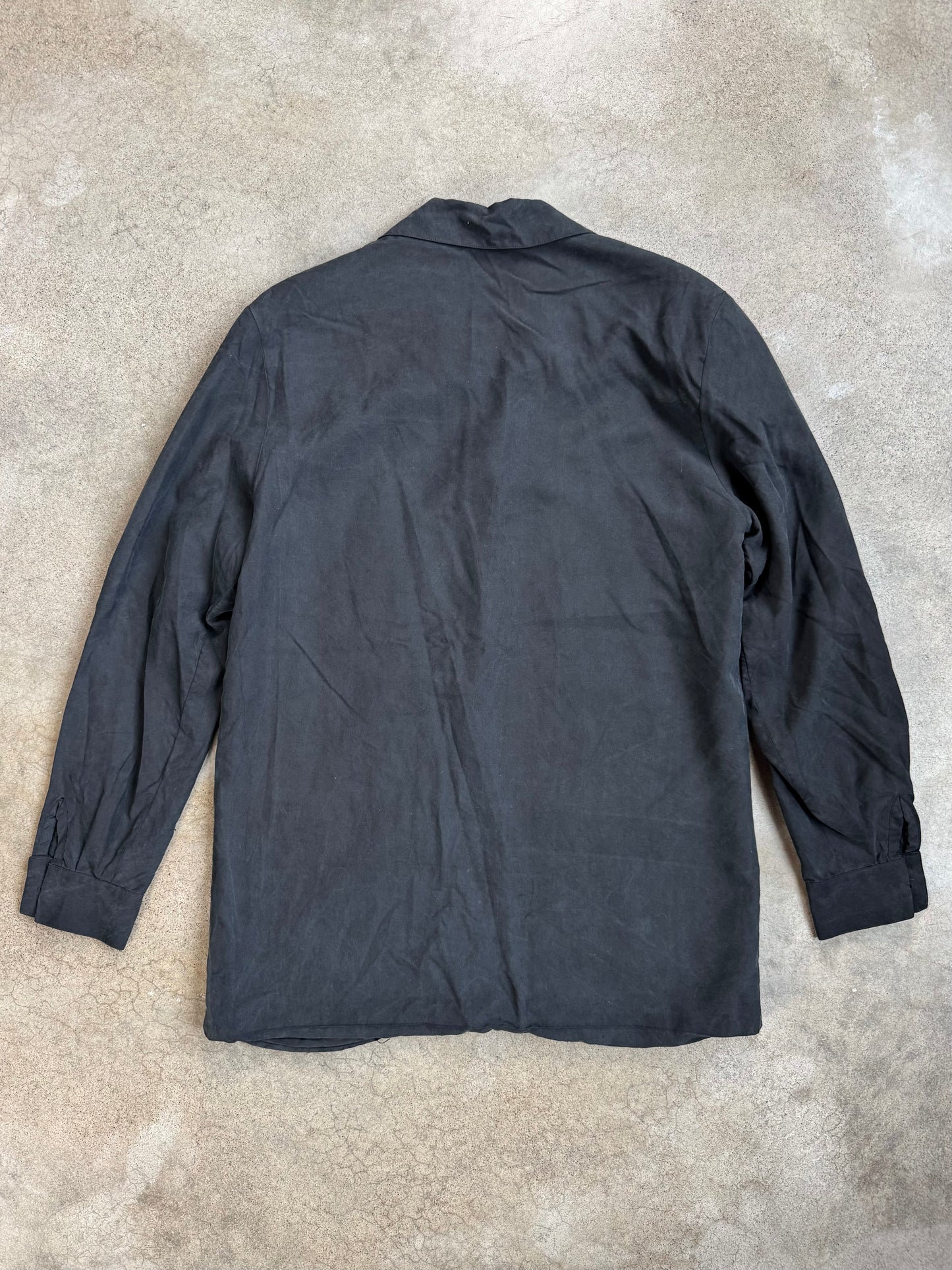 Vintage 1990s The Limited Black Silk Shirt Jacket | Medium