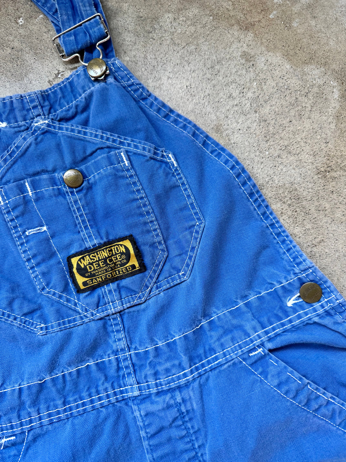 Vintage 1960s Washington DeeCee Blue Dyed Denim Bib Overalls | XS