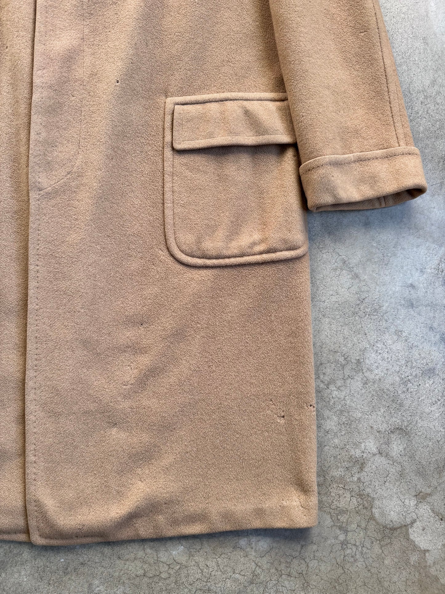 Vintage 1980s Lazarus Tan Cashmere Full-Length Overcoat | XL