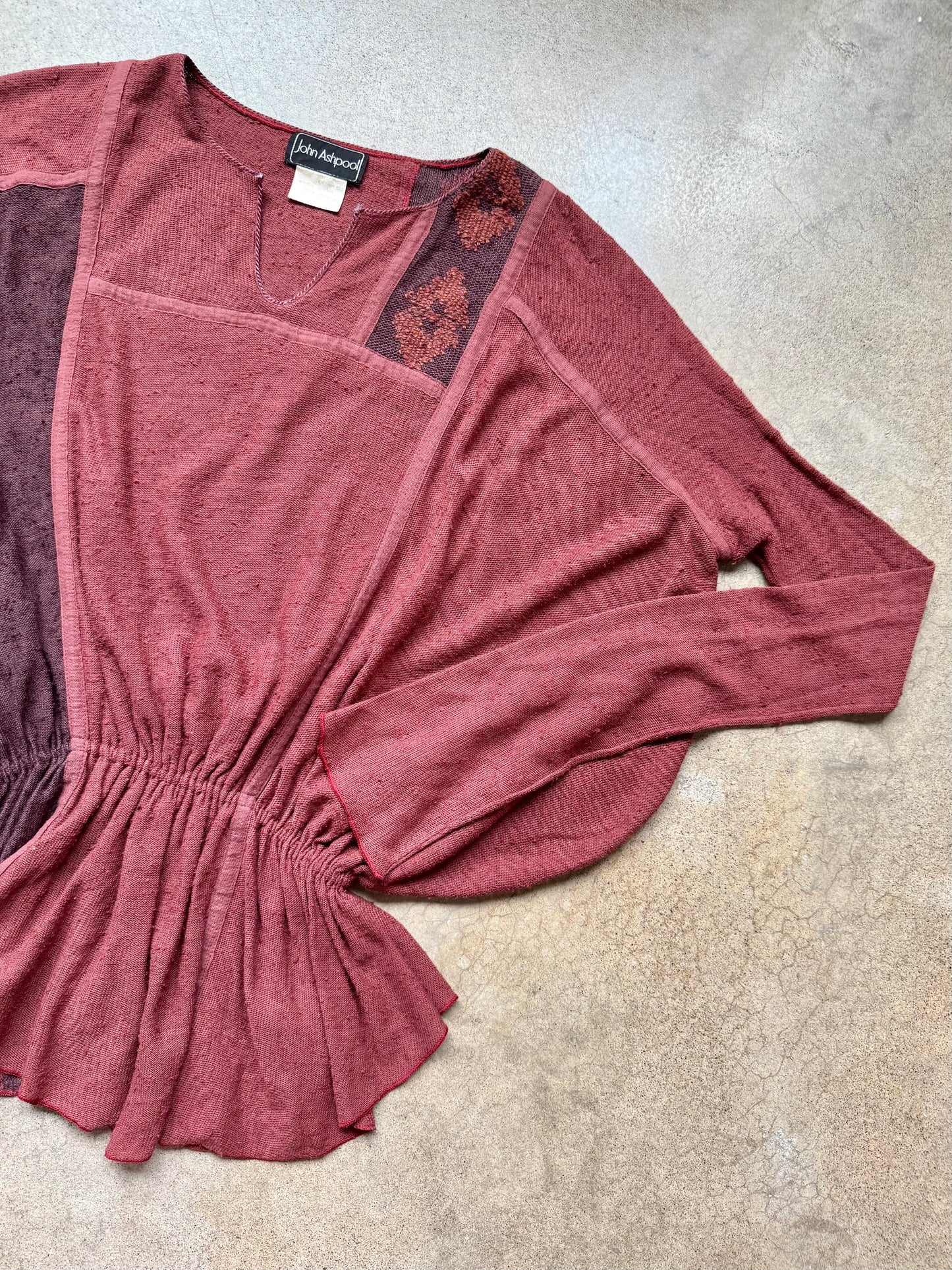 Vintage 1980s John Ashpool Italian Silk-Blend Knit Dolman Sweater | Large