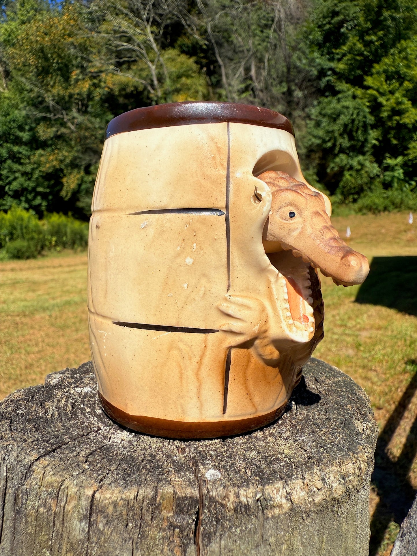 Vintage 1950s Florida Alligator Bobble Head Mug
