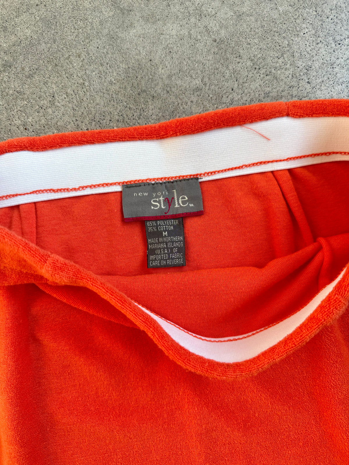 2000s New York Style Orange Terrycloth Mini Skirt | Medium