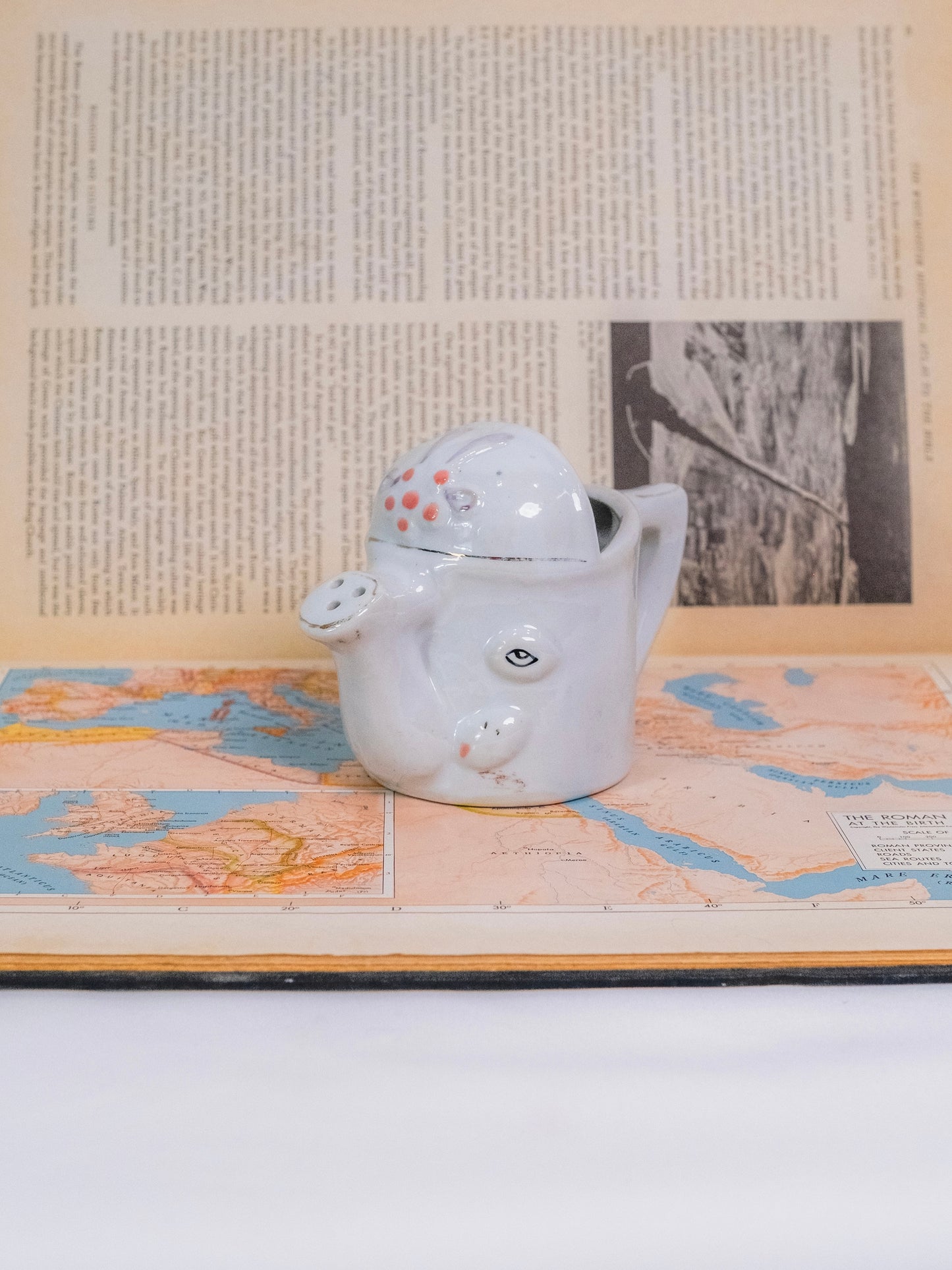 Vintage 1950s Porcelain Baby Elephant Watering Can