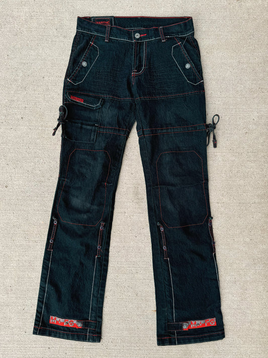 Y2K Marithe Francois Girbaud Black Denim Cargo Pants