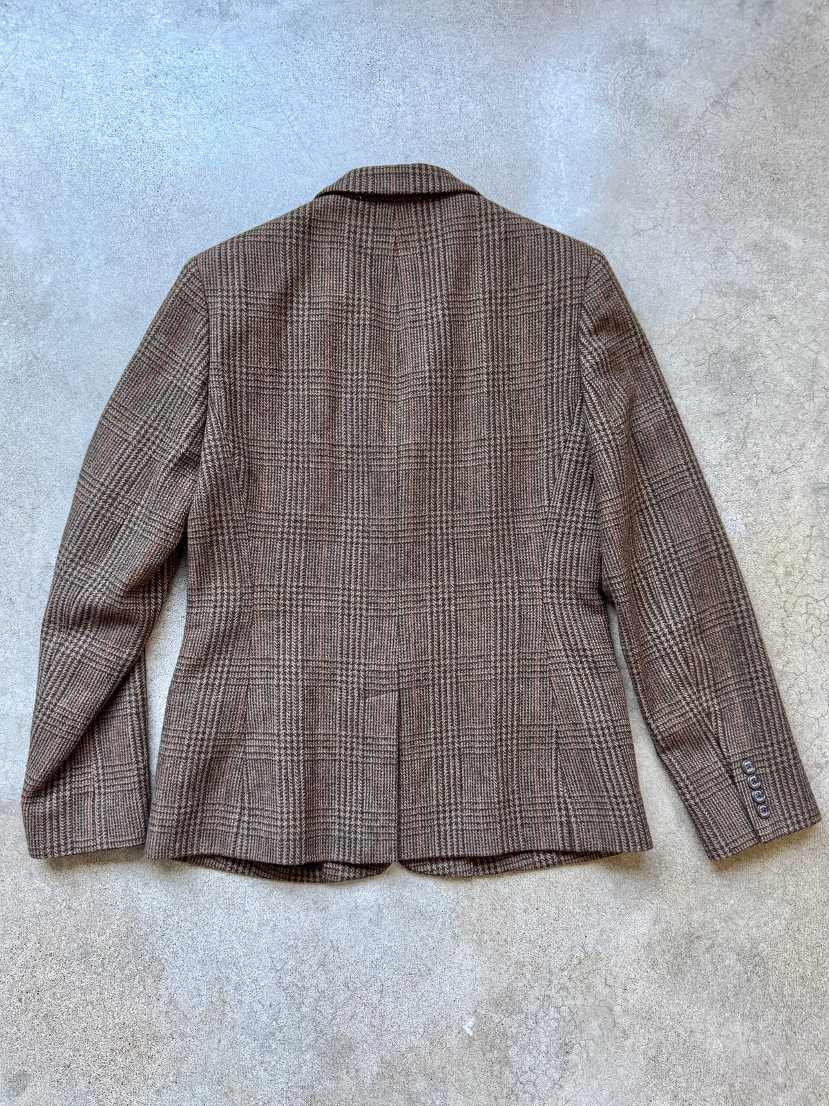2000s Chaps Brown Plaid Wool-Blend Two-Piece Skirt Suit | Small