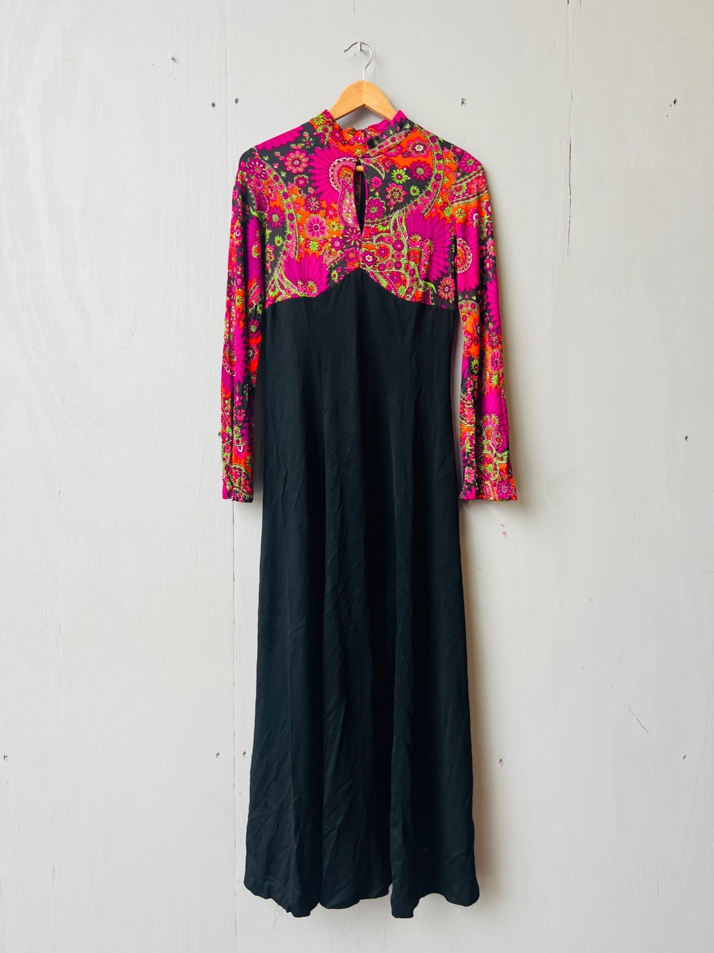 Vintage 1960’s/70’s Floral Full Length Maxi Dress | S/M