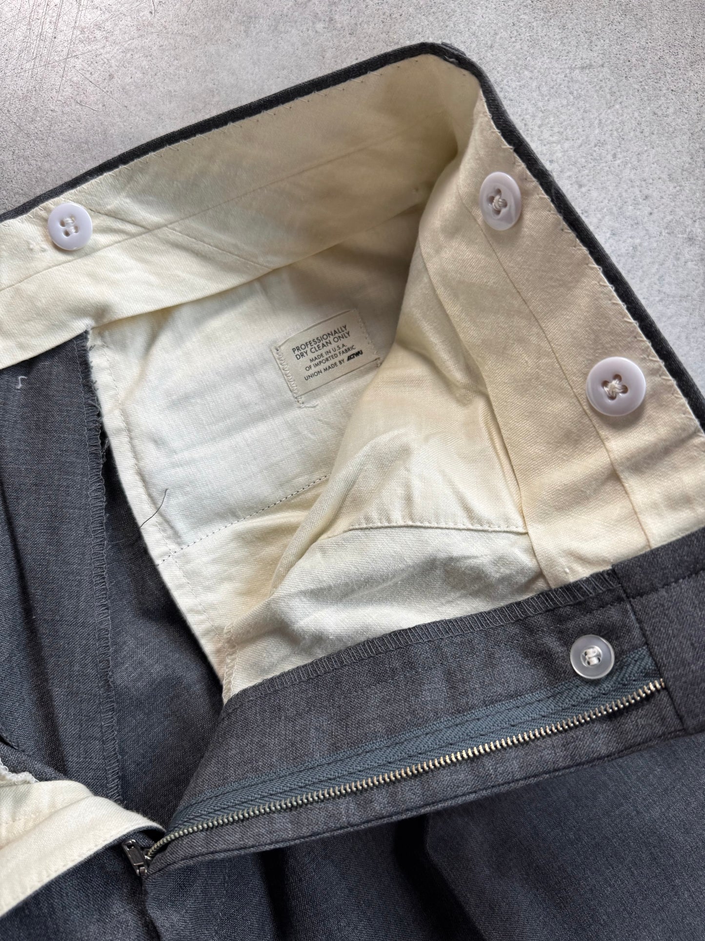 Vintage 1950s Ben Silver by Corbin Grey Pleated Dress Pants | Waist 32”