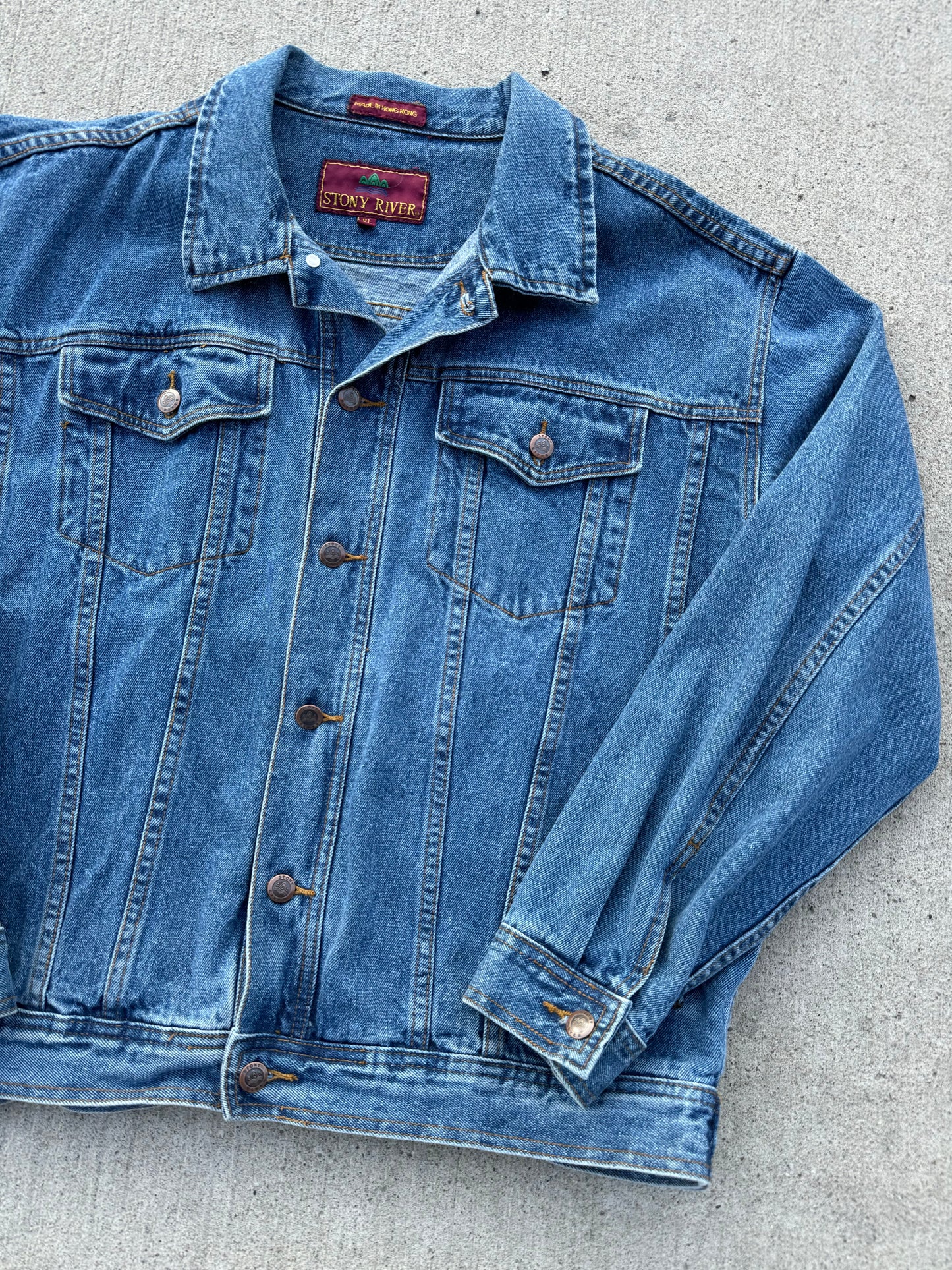 Vintage 1990s Stony River Denim Trucker Jacket | XL