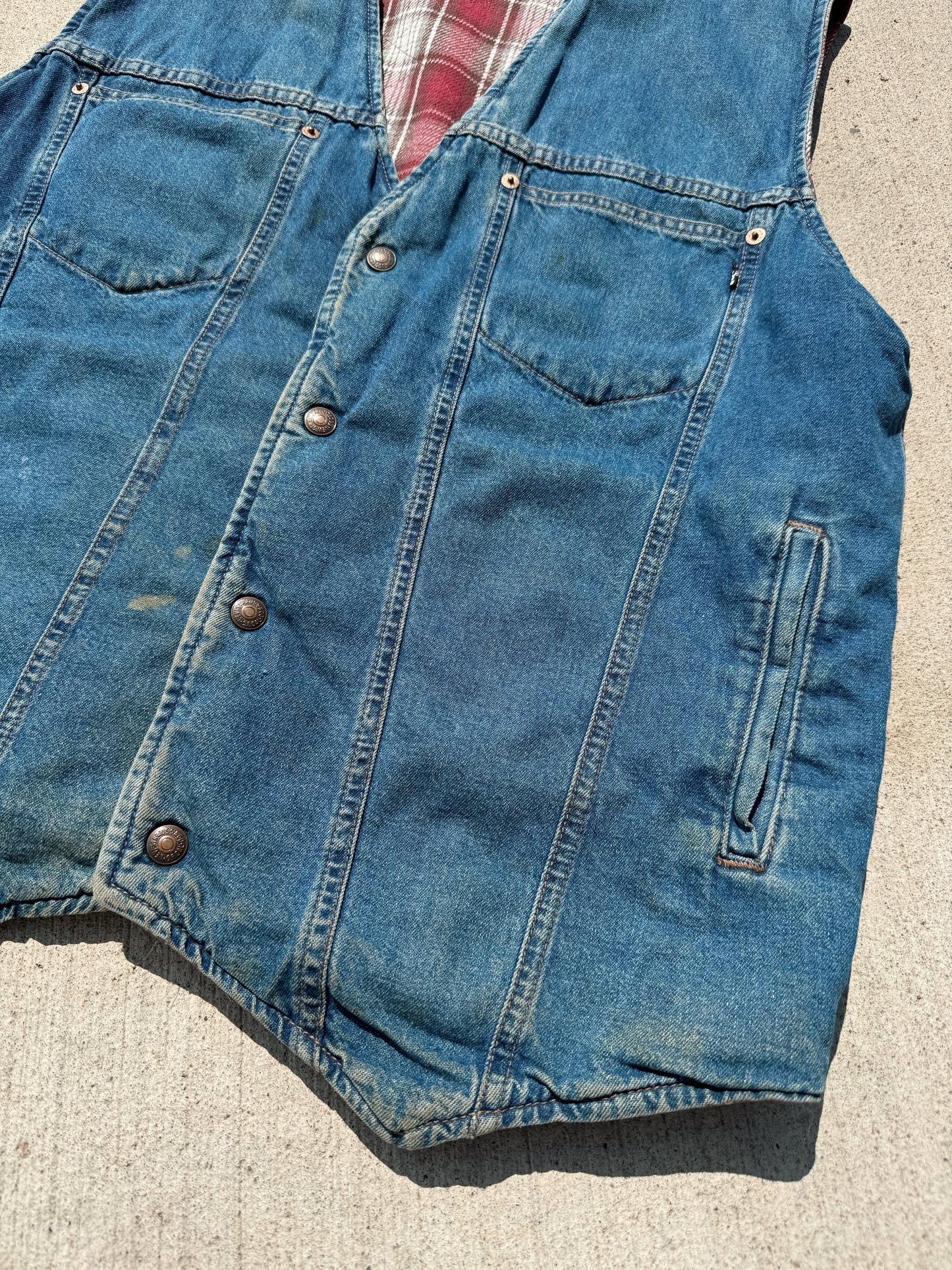 Vintage 1990s Levi’s Reversible Denim & Flannel Vest | Medium