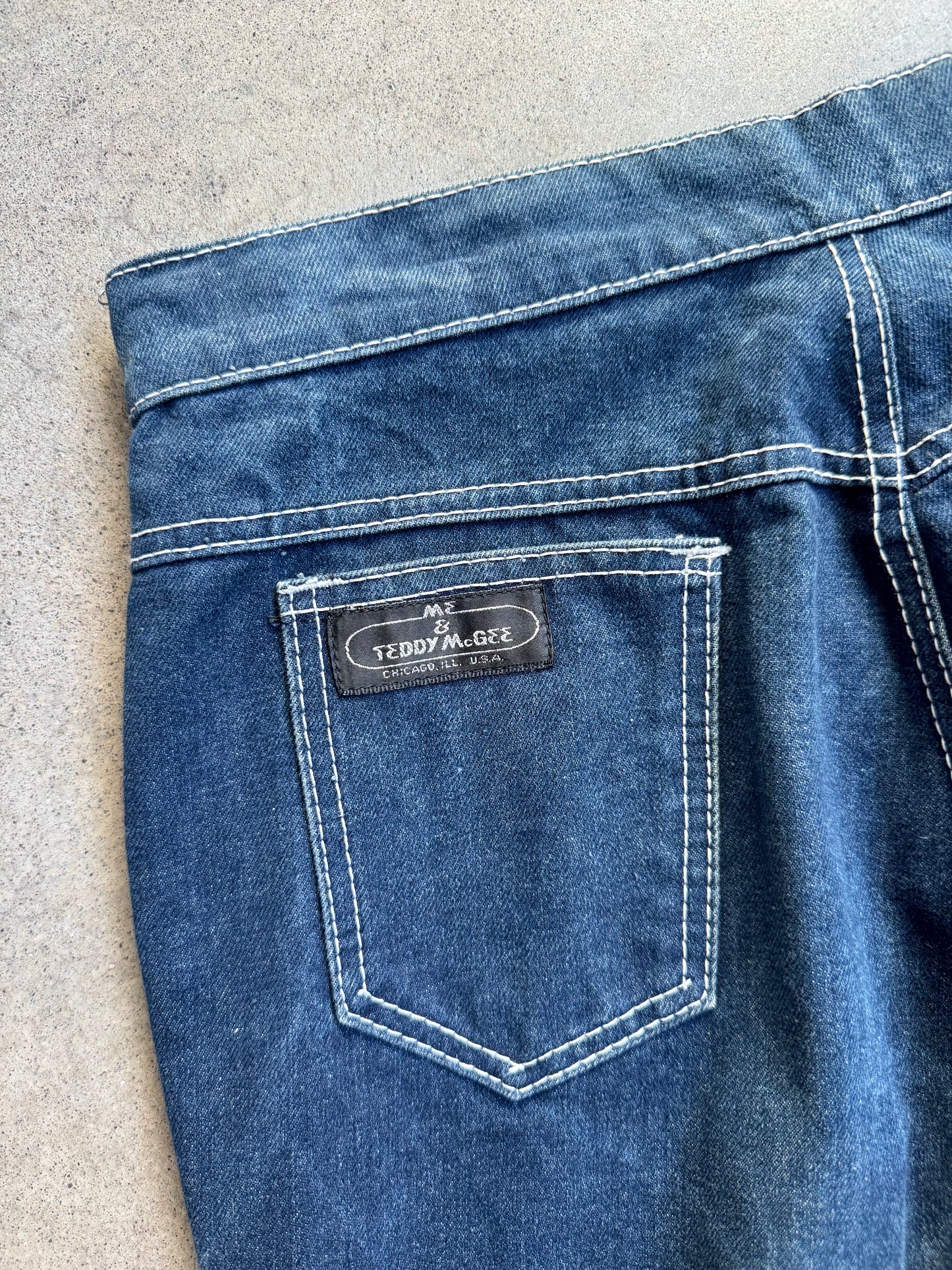 Vintage 1970s Me & Teddy McGee High-Waisted Zip-Up Side Jeans | Waist 32”