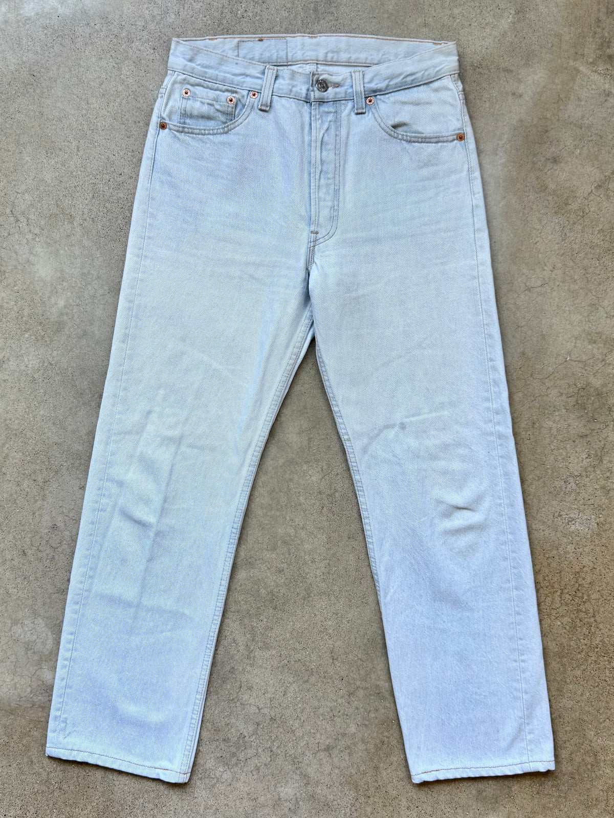 Vintage 1980s/90s Levi’s 501 Bleached Light Wash Straight Leg Jeans | 30x30