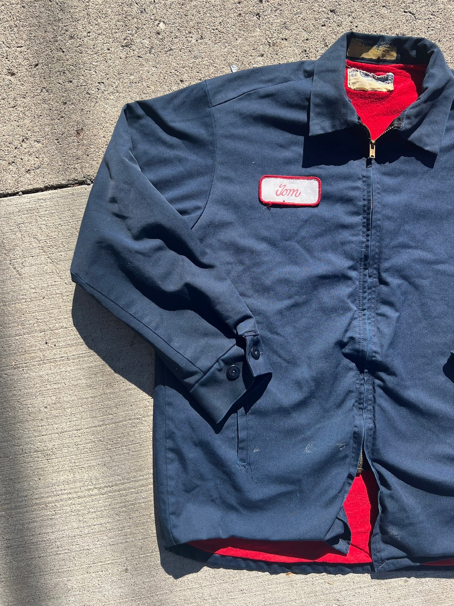 Vintage 1970s/80s “Tom” Navy Zip-Up Work Jacket | Medium