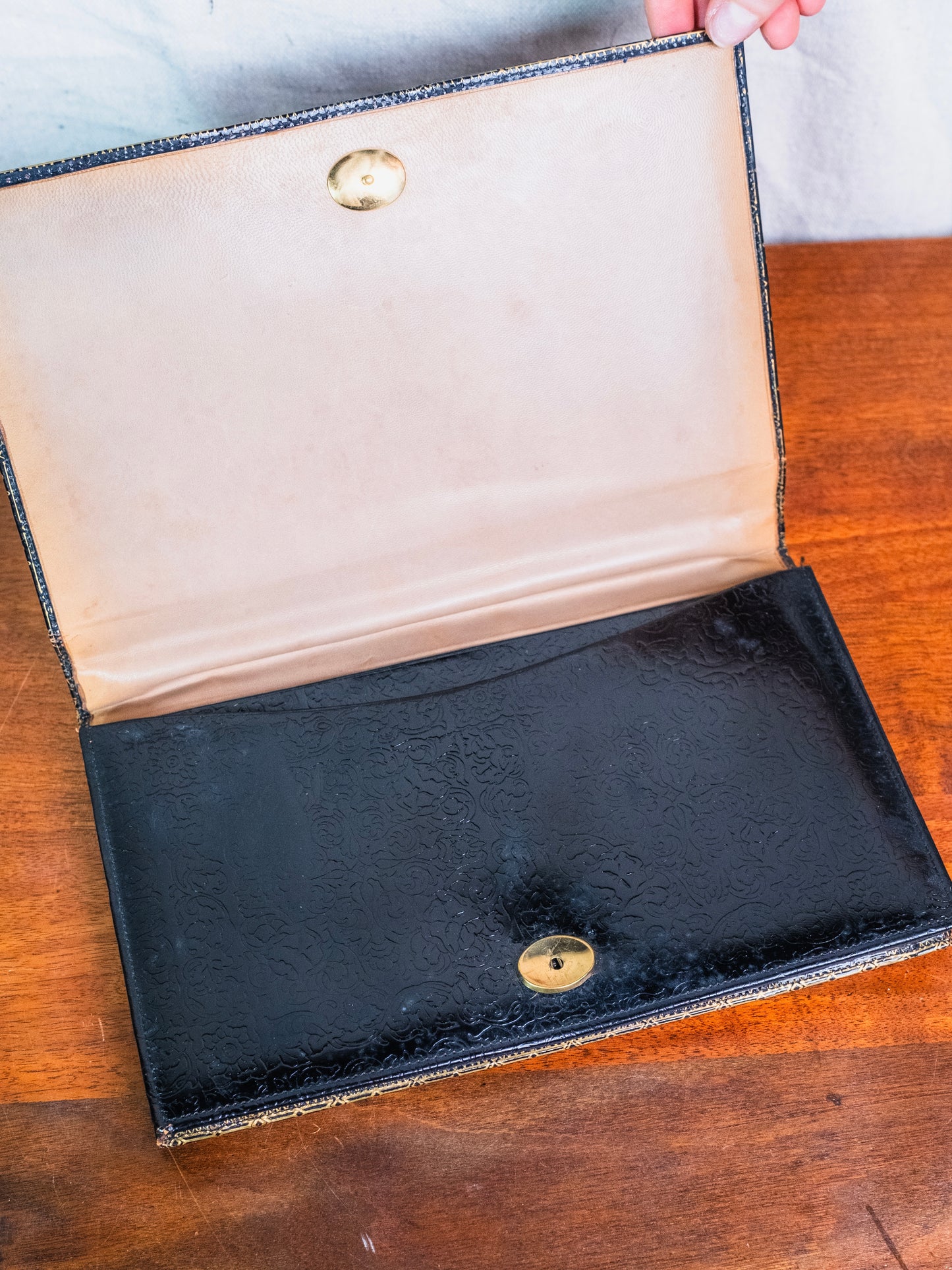 Vintage 1940s/50s Florentine Gold Embossed Monogrammed Handbag