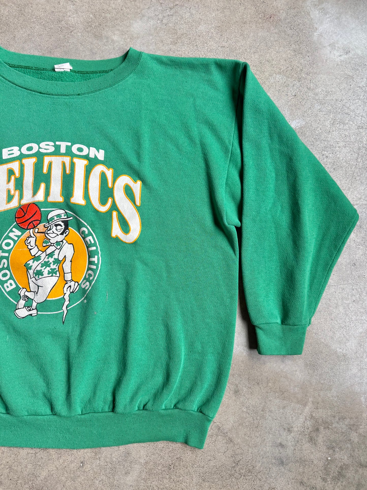 Vintage 1990s Boston Celtics Green Crewneck Sweatshirt | 2XL