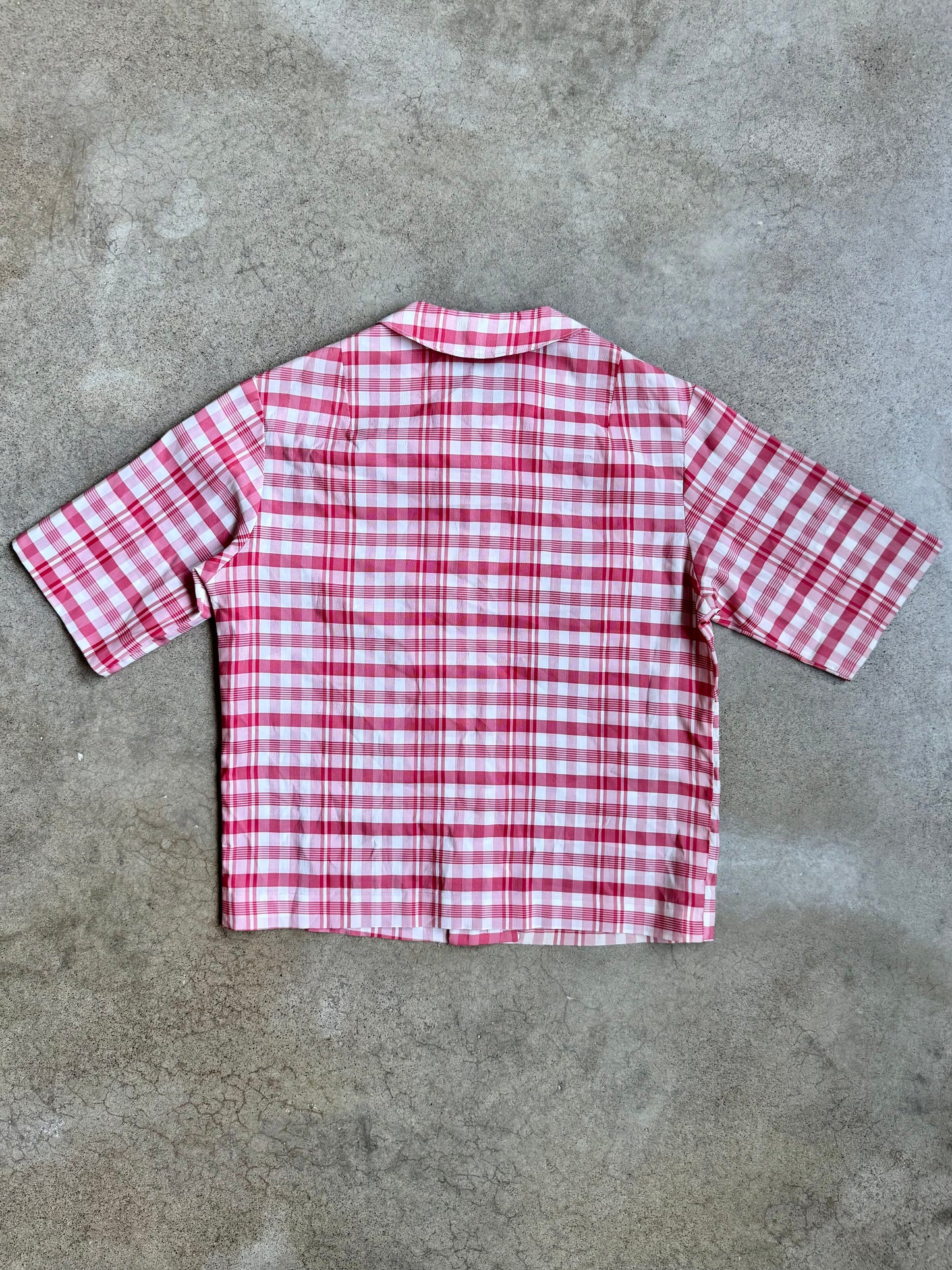 Vintage 1950s Majestic Red & White Plaid Two-Piece Skirt Set | XS