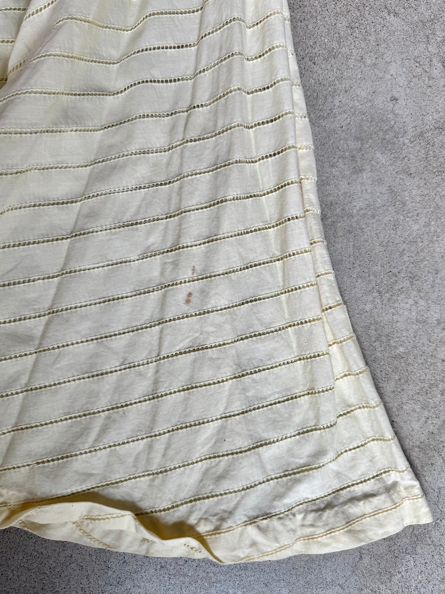 Vintage 1950s Pale Yellow Button-Front Sleeveless Summer Dress | XS