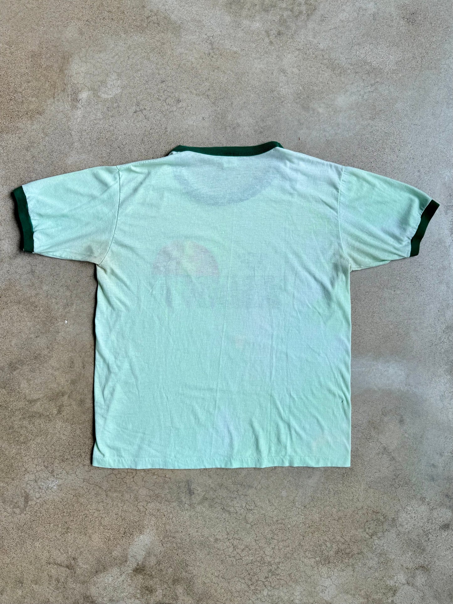 Vintage 1970s Daytona Beach Green Ringer Tee | XL