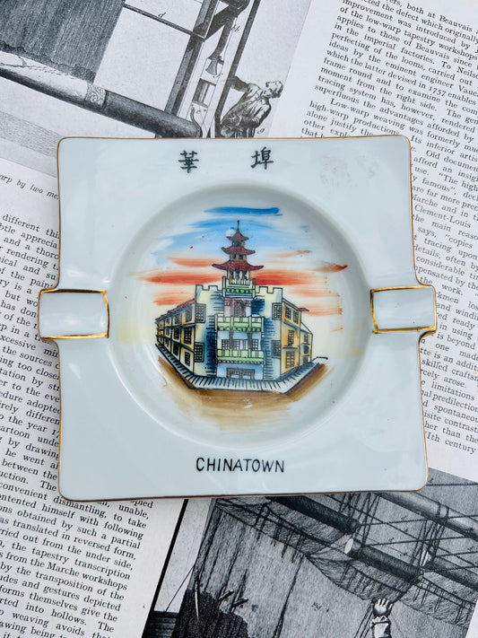 Vintage 1950s Chinatown Ceramic Ashtray