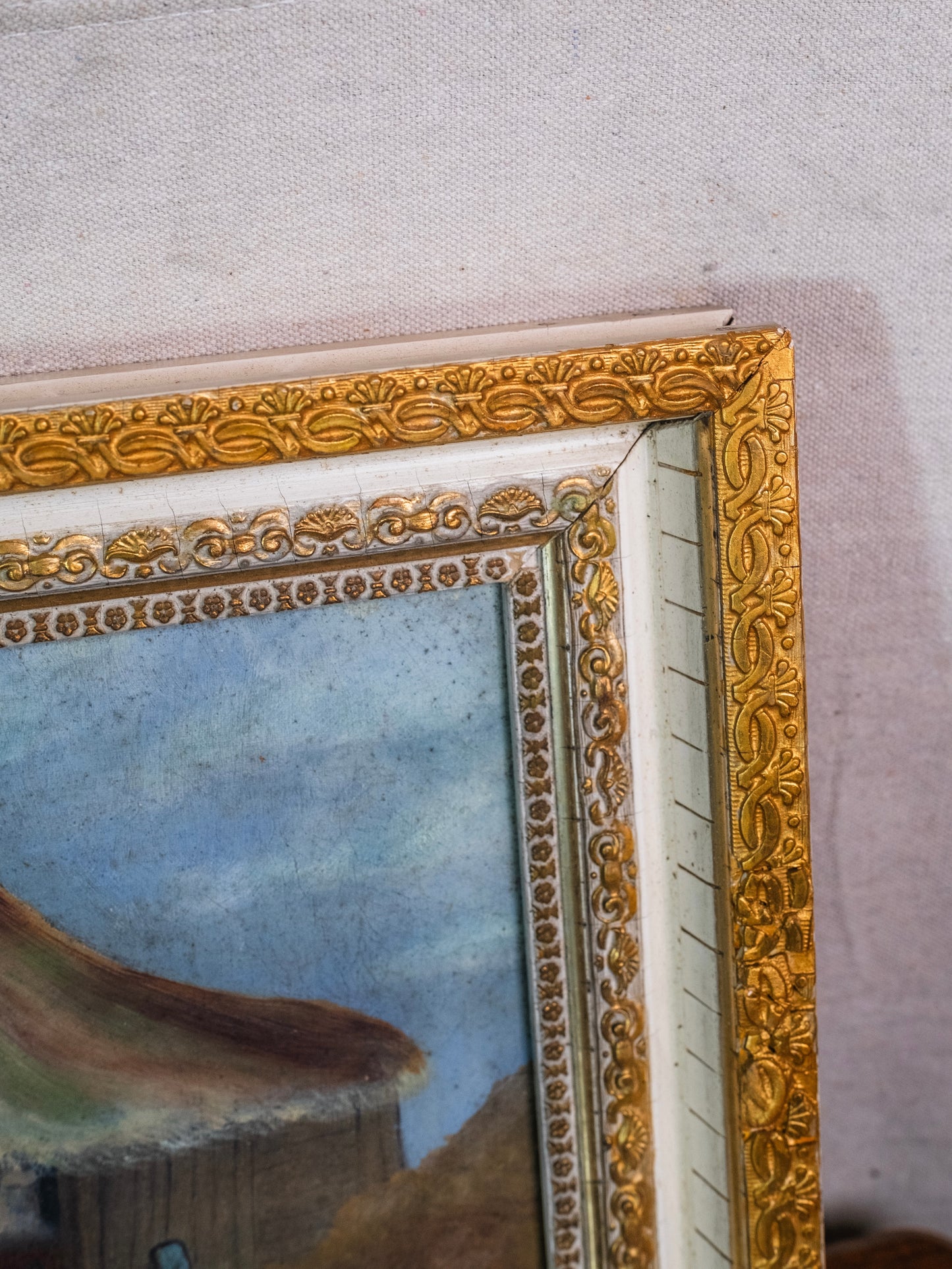 Late 19th Century Framed & Signed European "Village House" Oil on Canvas Painting
