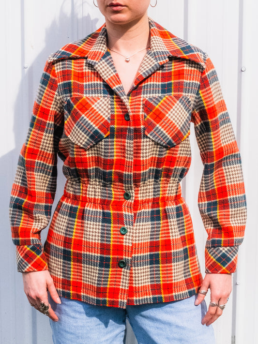 Vintage 1970s Grassroots by Ship ‘N Shore Plaid Wool-Blend Jacket | Medium