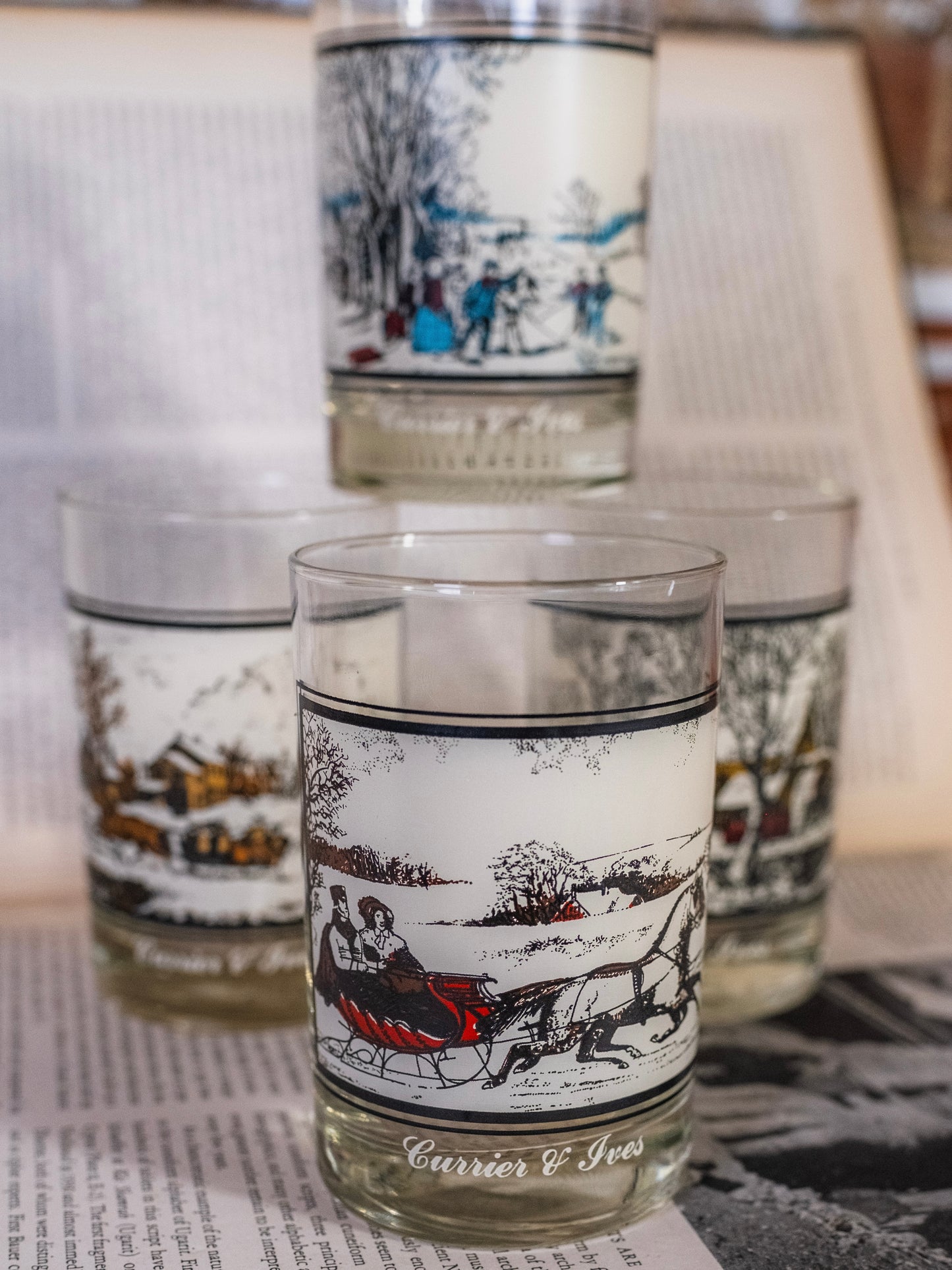Vintage 1978 Currier & Ives Arby’s Collector’s Series Glasses | Set of 4