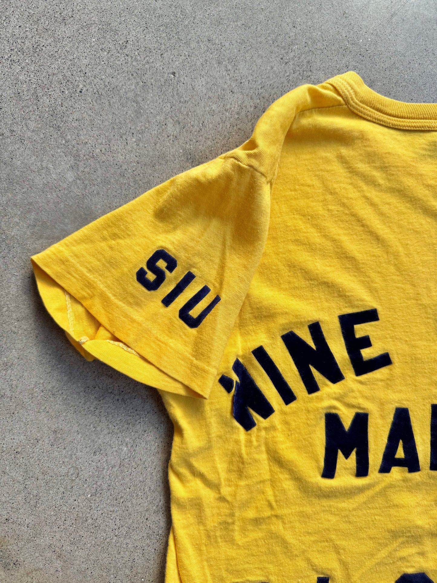 Vintage 1970s Yellow Howard University Wine Psi Phi Sister Tee | Small