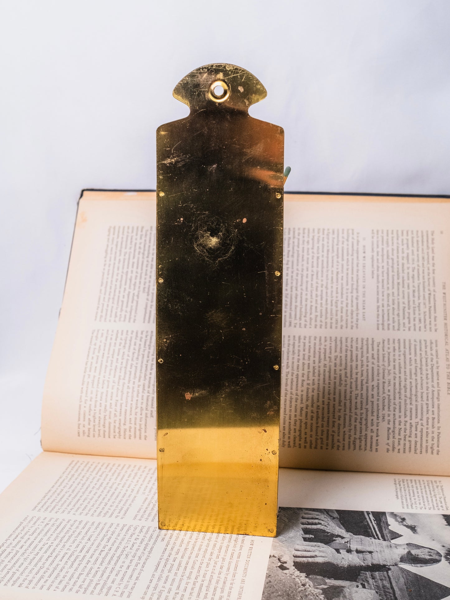 Vintage 1970s Gold Metal Fireplace Matchstick Holder