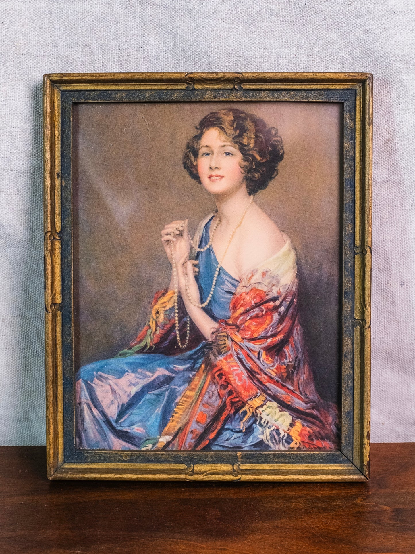 Antique 1920s Framed "An Old Sweetheart of Mine" Arthur Garrett Lithograph Print