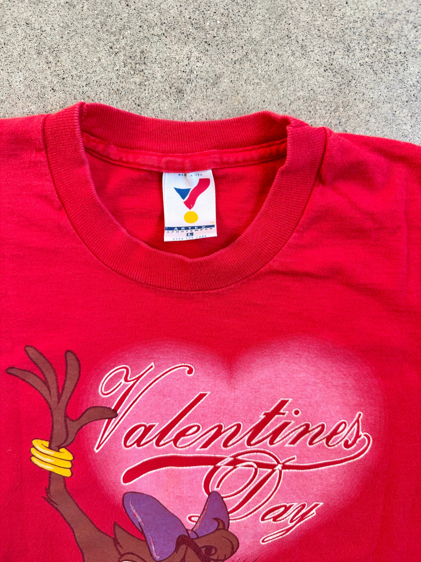 Vintage 1994 Red Tasmanian Devil Valentines Graphic Tee | Large