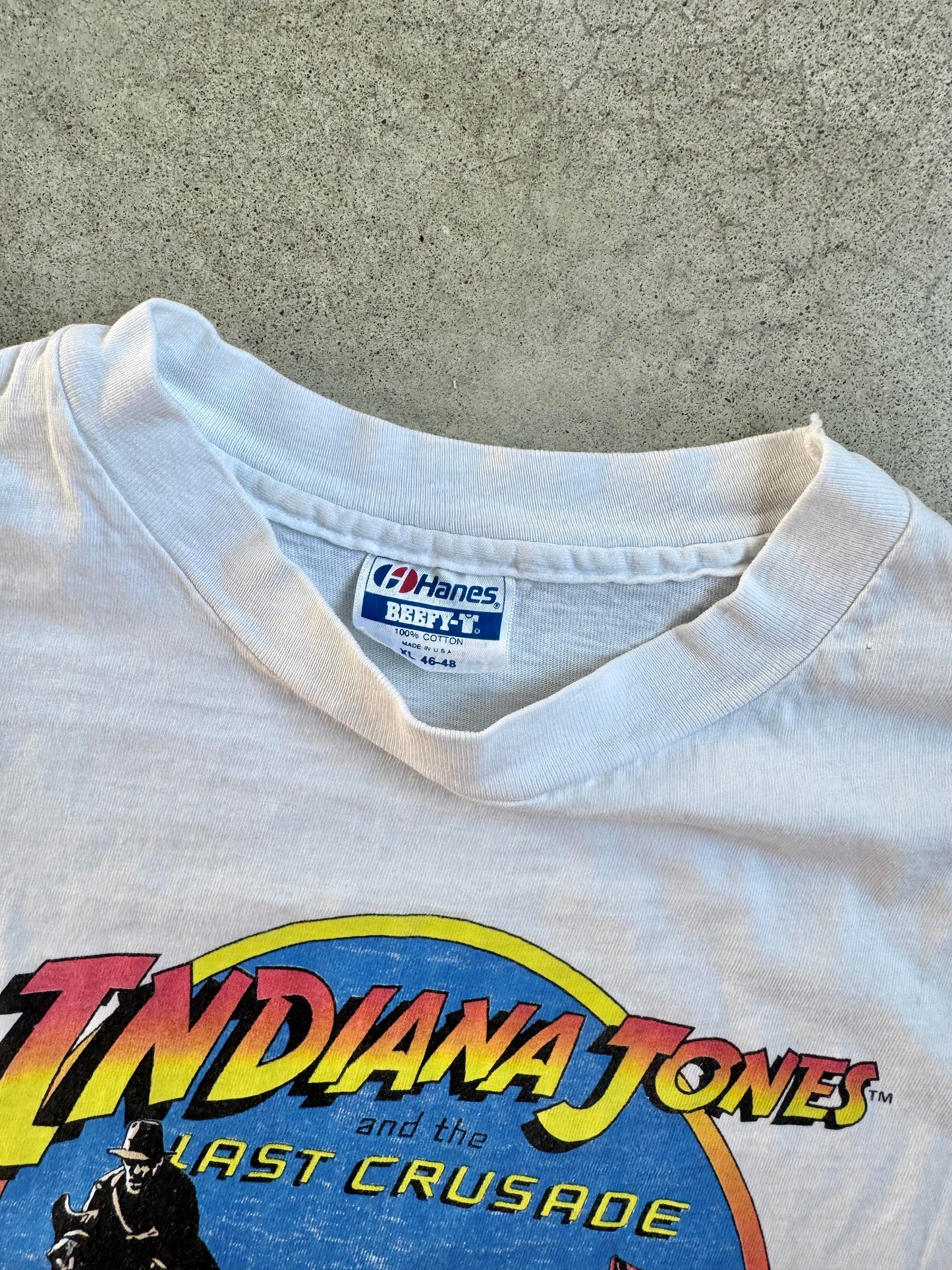 Vintage 1989 Indiana Jones & The Last Crusade Movie Graphic Tee | XL