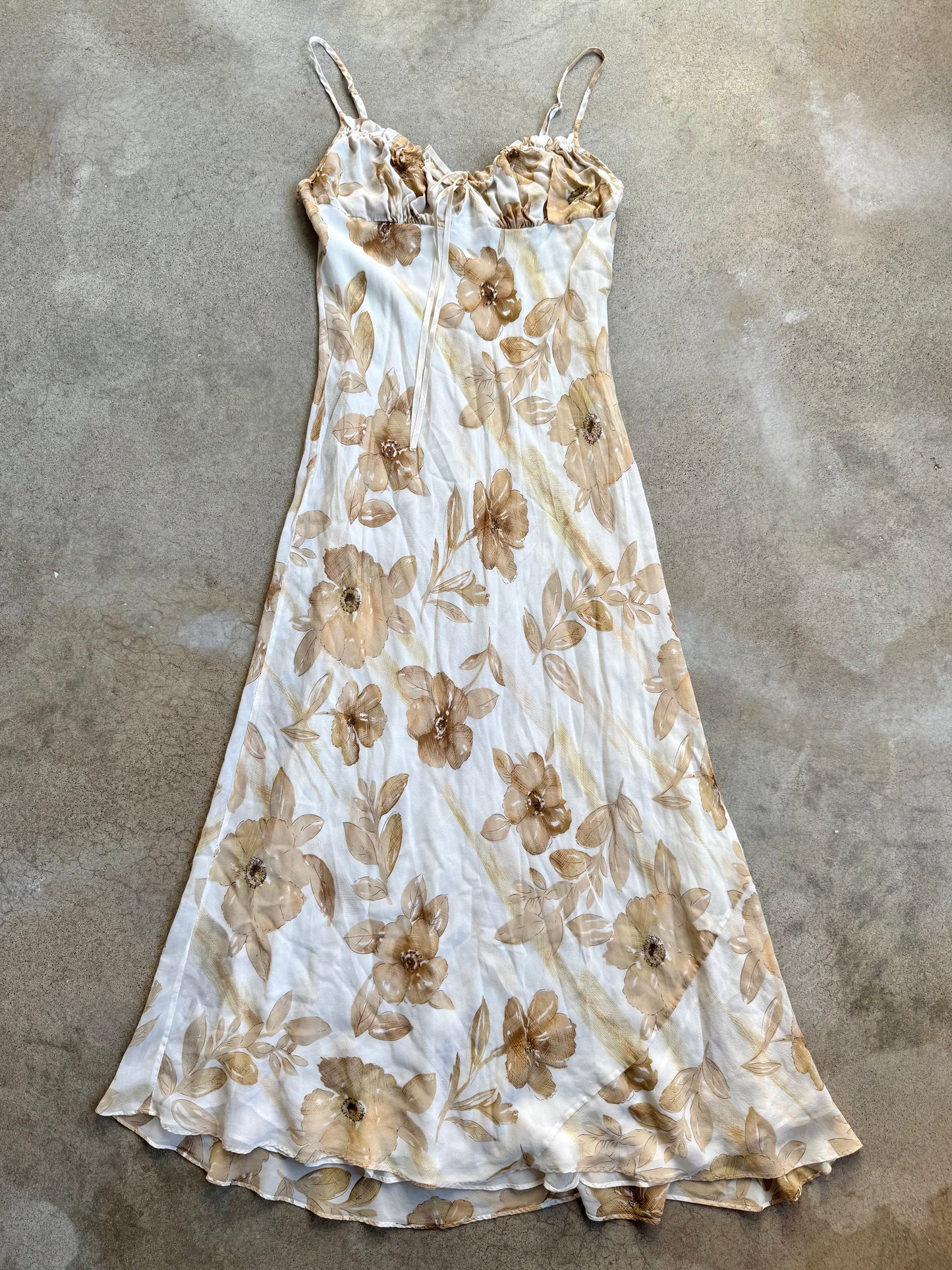 Vintage 1990s Rare Victoria's Secret Floral 100% Silk Two-Piece Slip & Robe Set | Medium