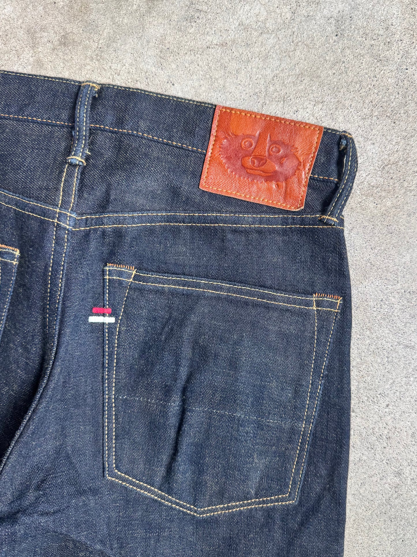 Vintage-Style Tanuki Japanese Dark Wash Selvedge Jeans | Waist 30”